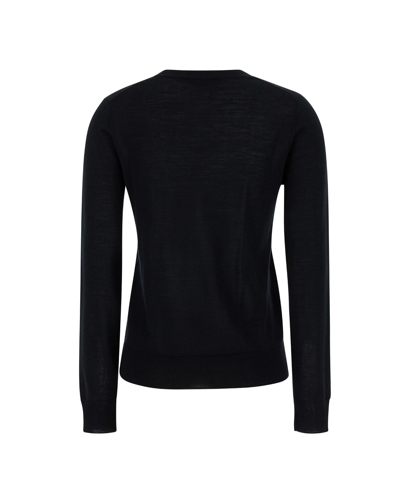Parosh Black Crewneck Long Sleeve Sweater In Fabric Woman - Black