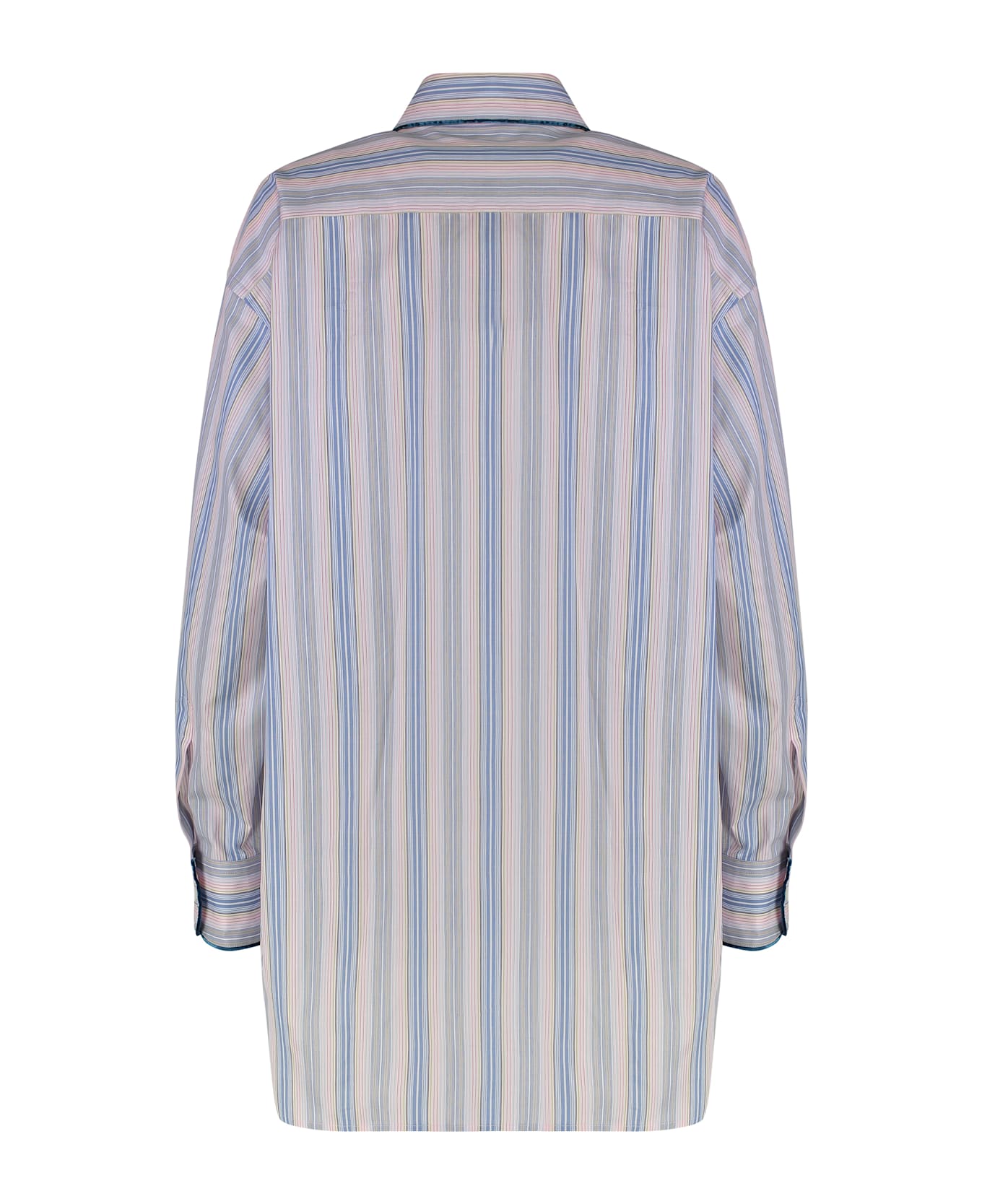 Etro Striped Cotton Shirt - Light Blue