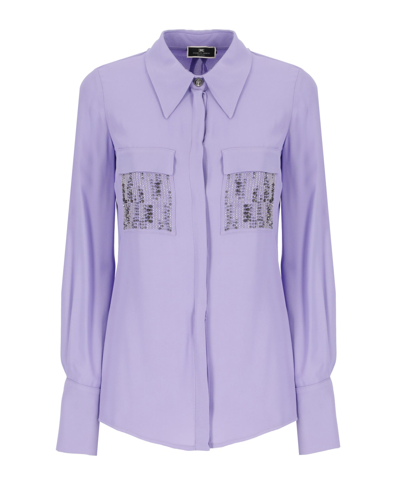 Elisabetta Franchi Viscose Shirt With Beads - Purple
