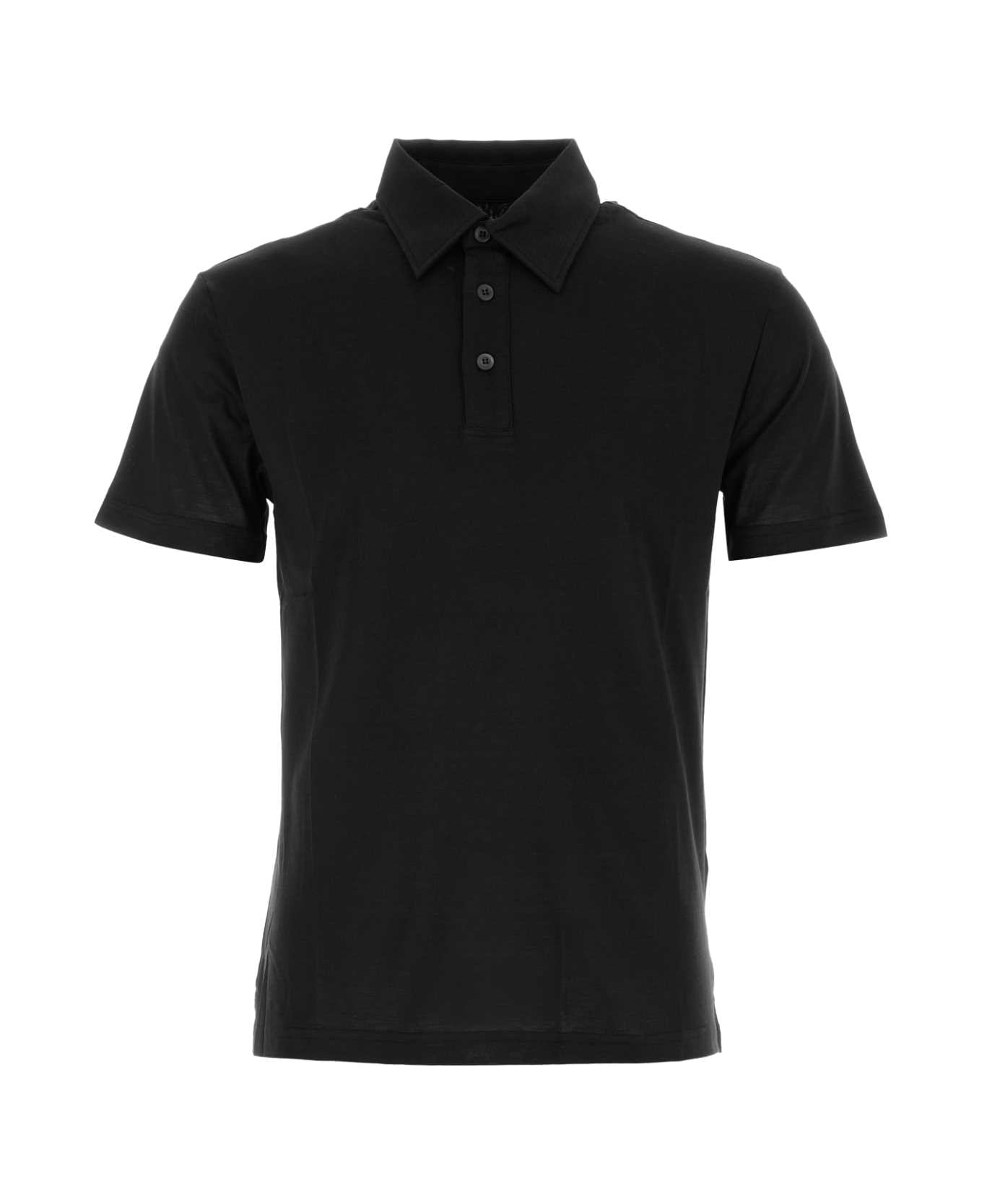 PT Torino Black Cotton Polo Shirt - NERO