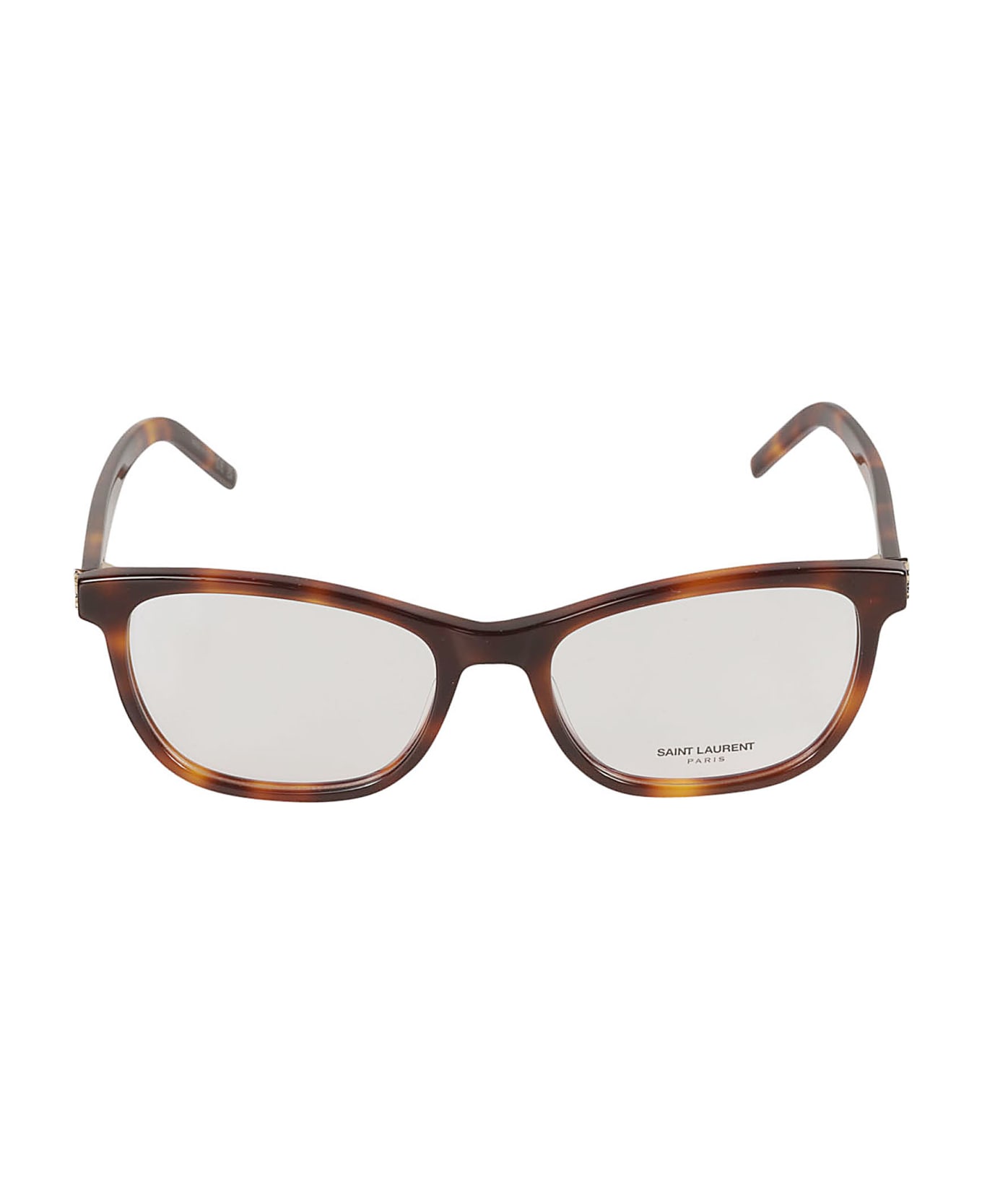 Saint Laurent Eyewear Ysl Hinge Oval Frame Glasses - Havana/Transparent
