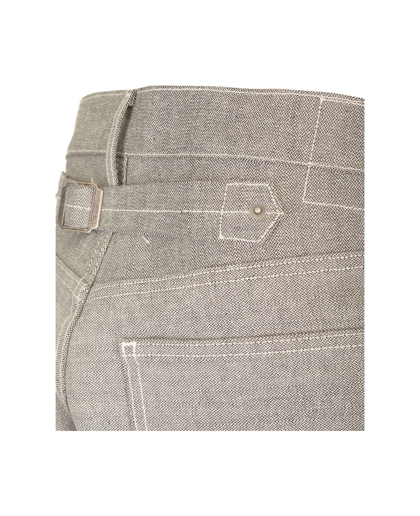 Maison Margiela Straight Buttoned Jeans - Grey ボトムス