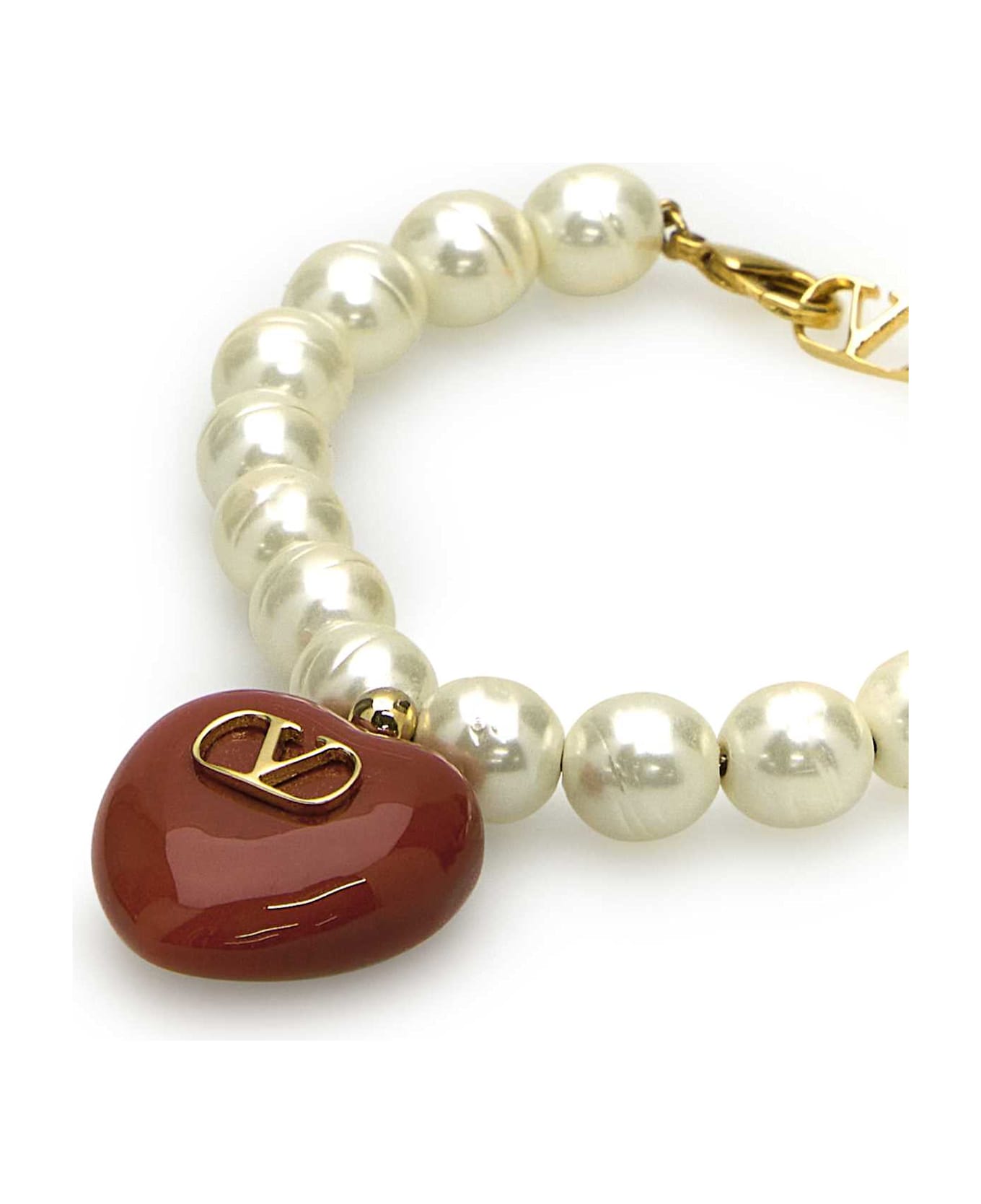 Valentino Garavani Pearl Coeur Royal Bracelet - OROROSSOCREAM