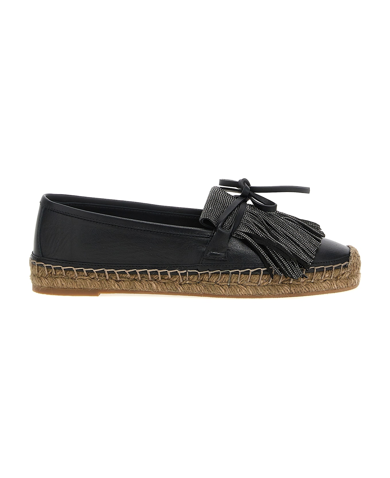 Brunello Cucinelli Ramile Fringed Espadrilles - Black  