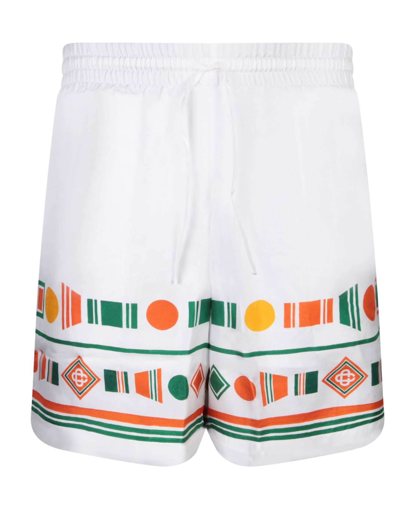 Casablanca Playful Eagle Silk Shorts - White