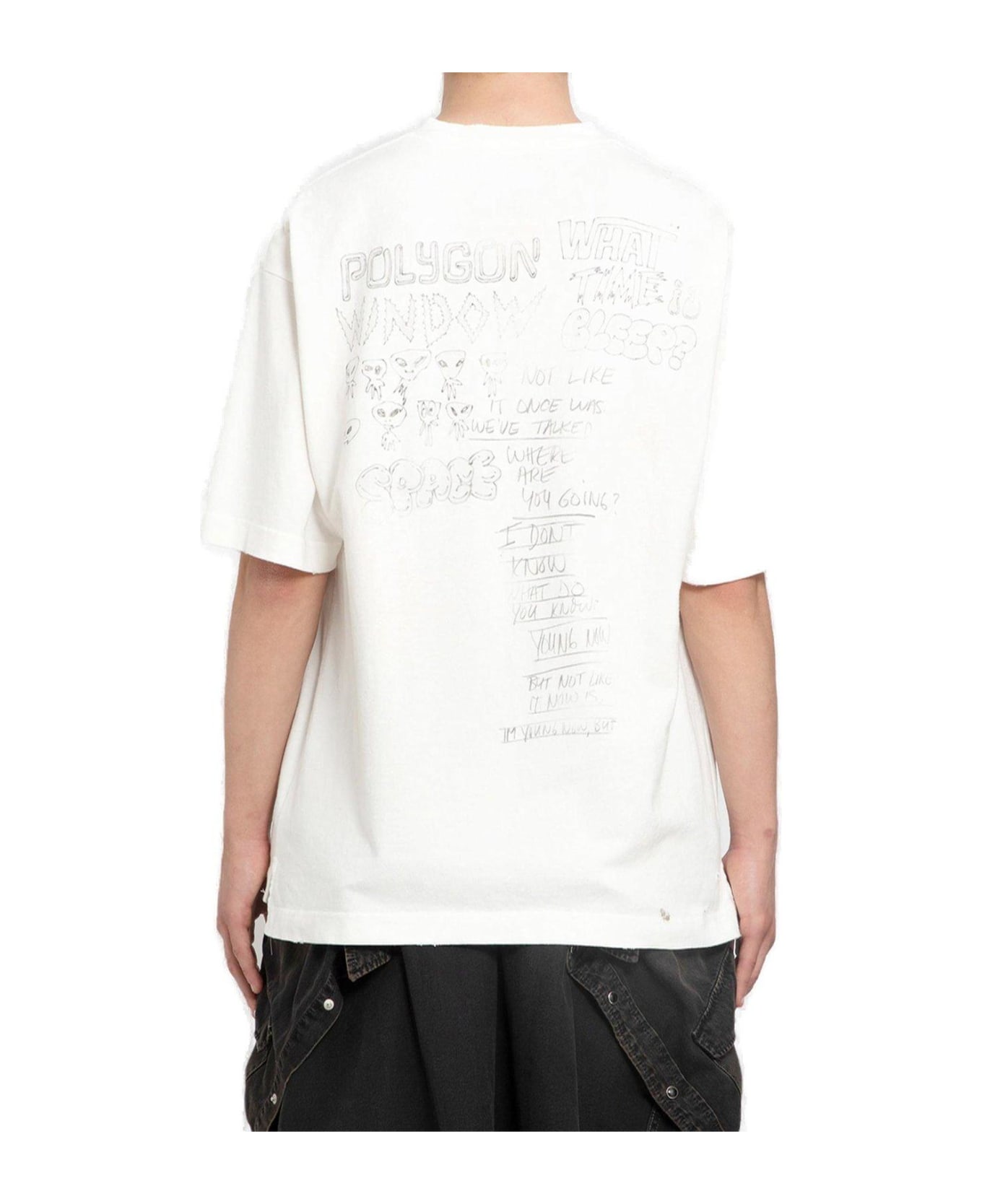 Mihara Yasuhiro Slogan Printed Crewneck T-shirt - NEUTRALS シャツ