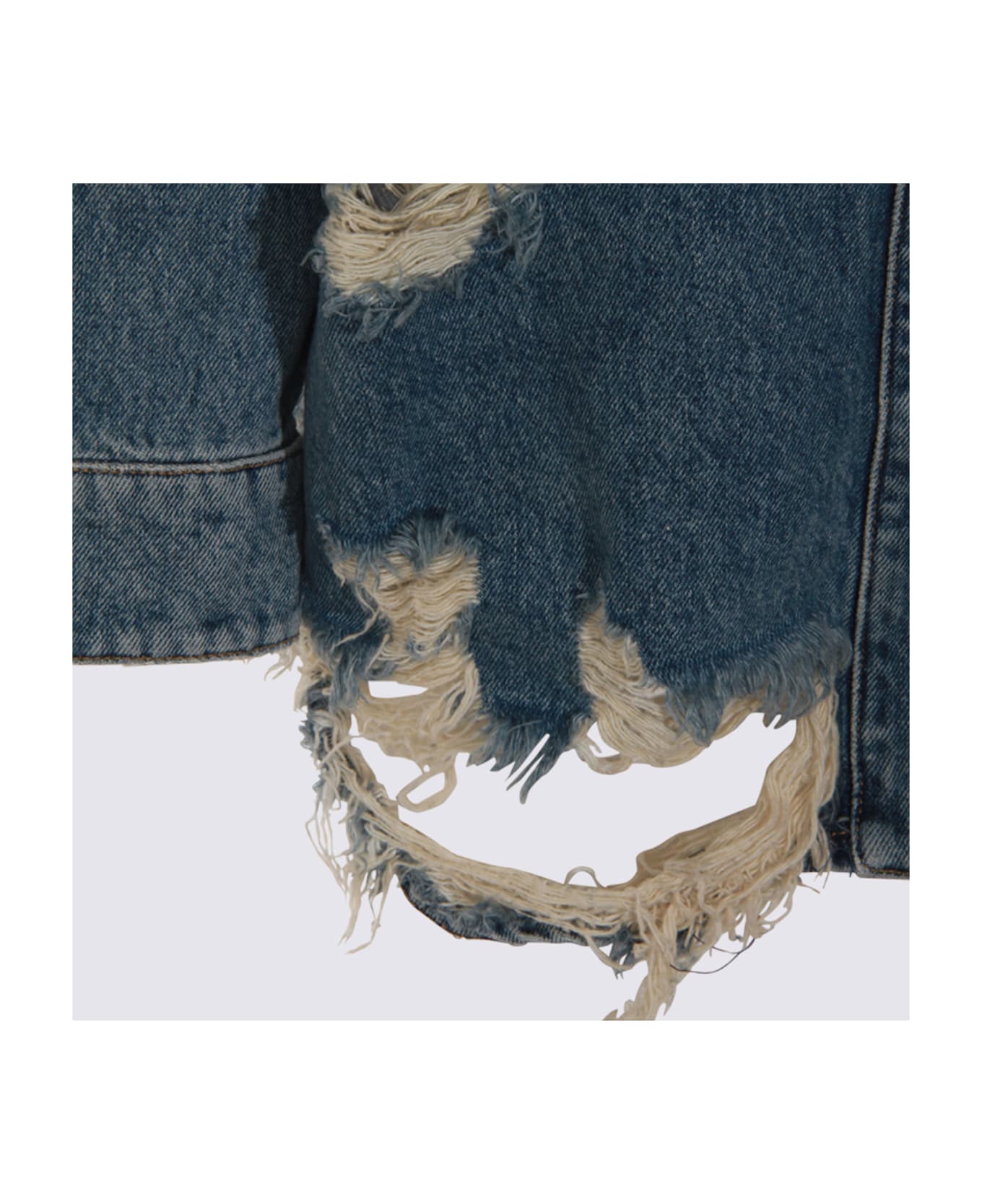 Blumarine Blue And Pink Denim Jacket - ICE BLU/PINK
