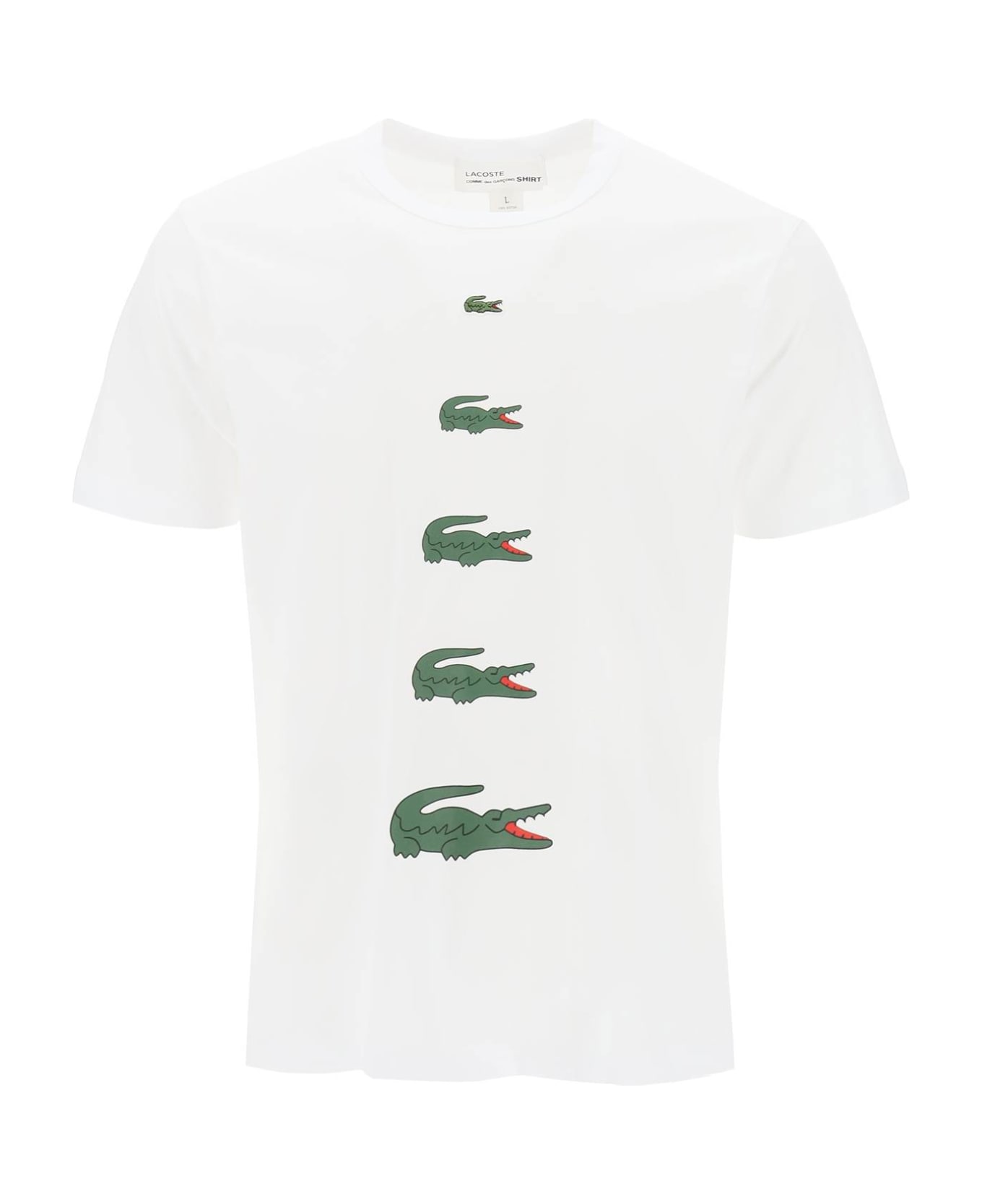 Comme des Garçons Shirt Boy X Lacoste Crocodile Print T-shirt - White シャツ