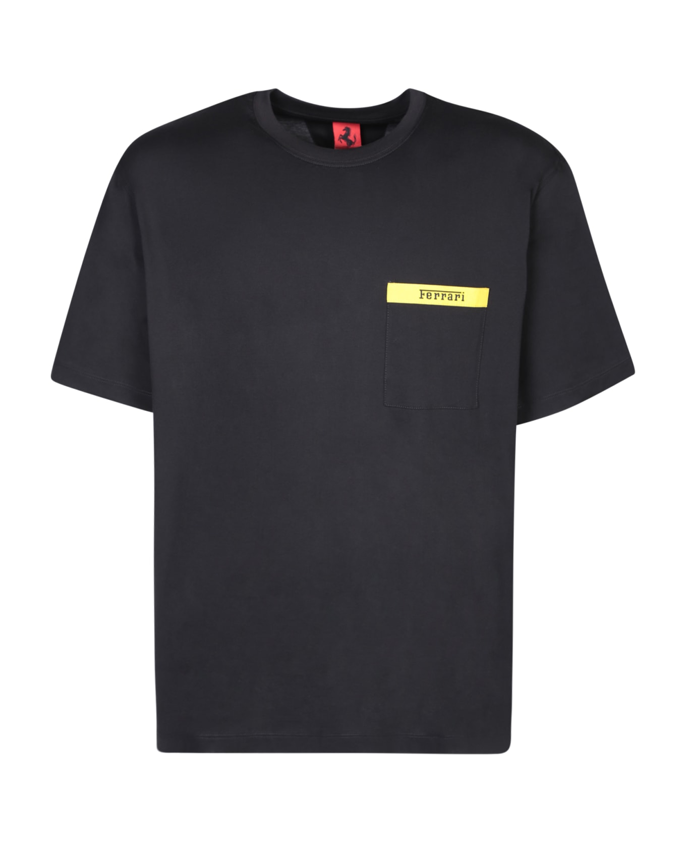 Ferrari Contrasting Logo Black T-shirt - Black
