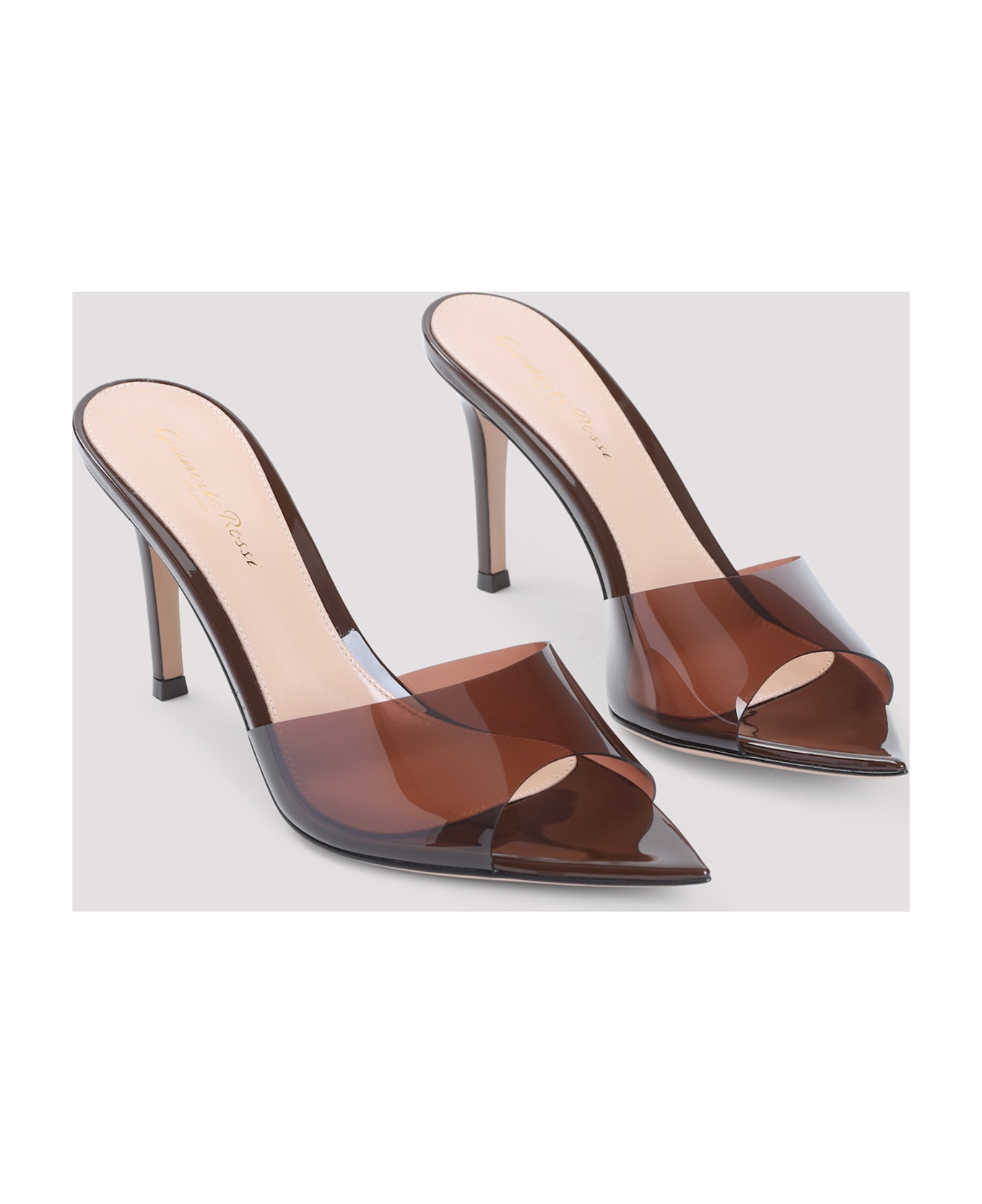 Gianvito Rossi Elle 85 Mules - Brob Brown Brown