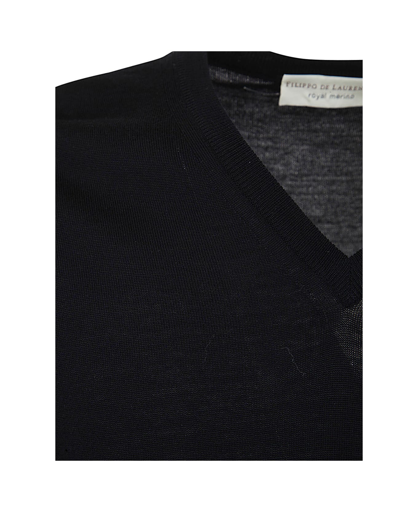 Filippo De Laurentiis Royal Merino Long Sleeves V Neck Sweater - Steel