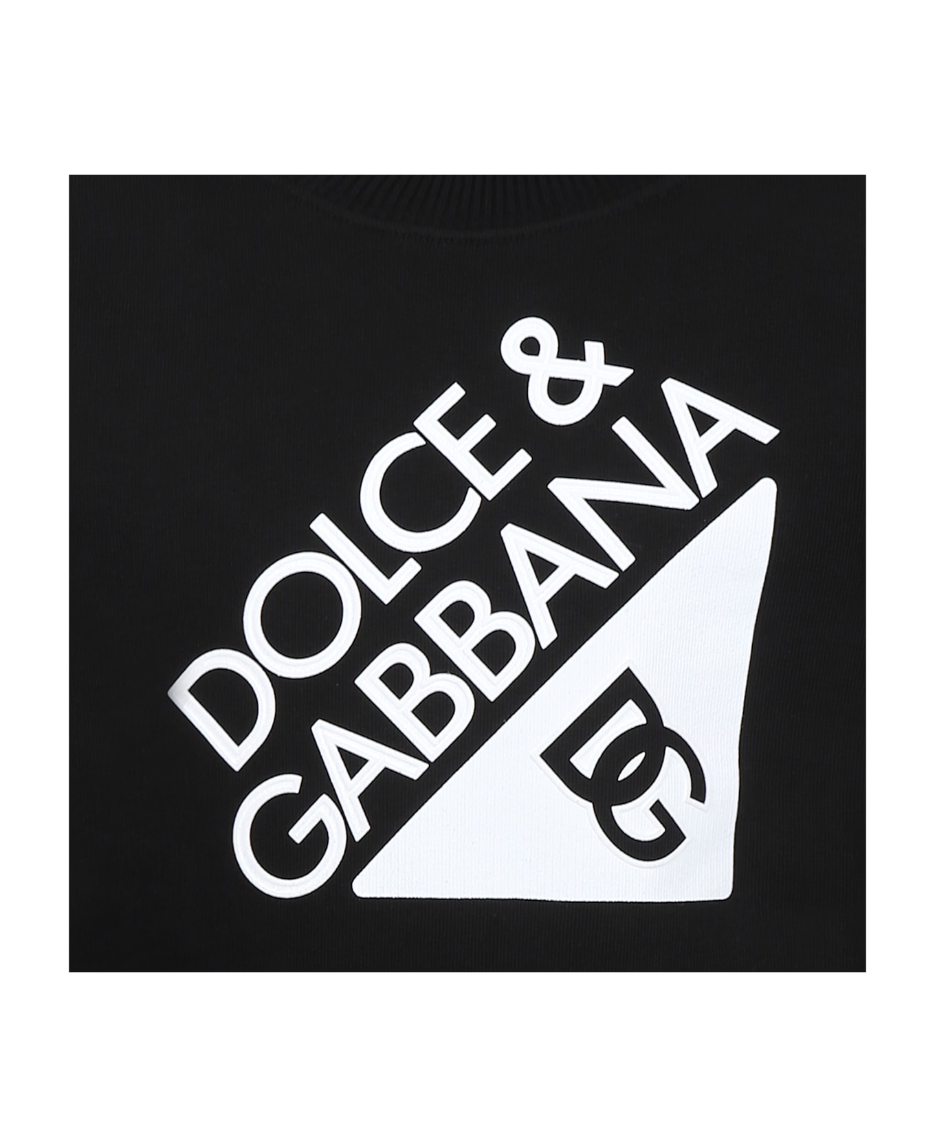 Dolce & Gabbana Black Sweatshirt For Kids With Logo - Black