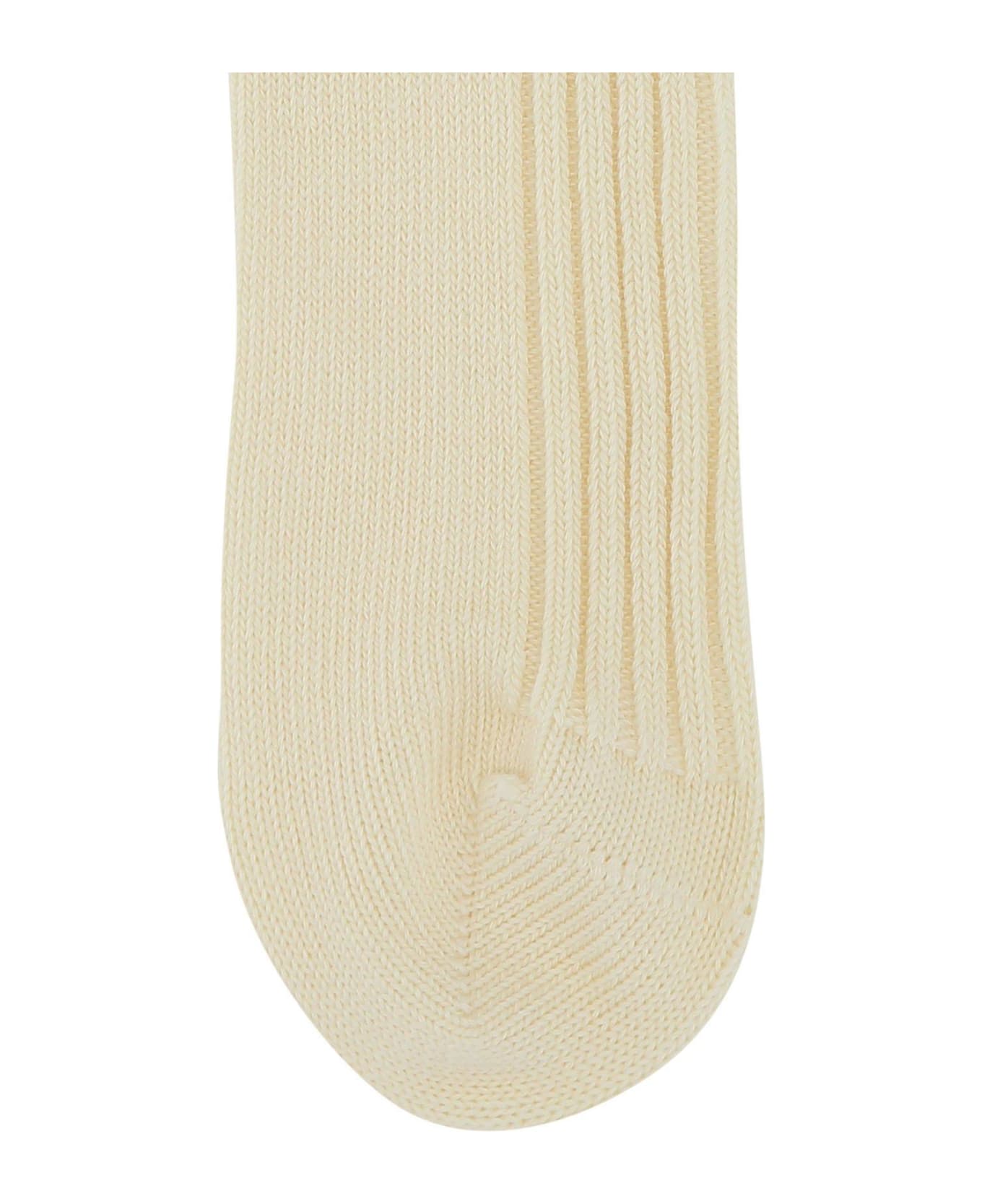 Ami Alexandre Mattiussi Ivory Stretch Cotton Blend Socks Set - off white 靴下