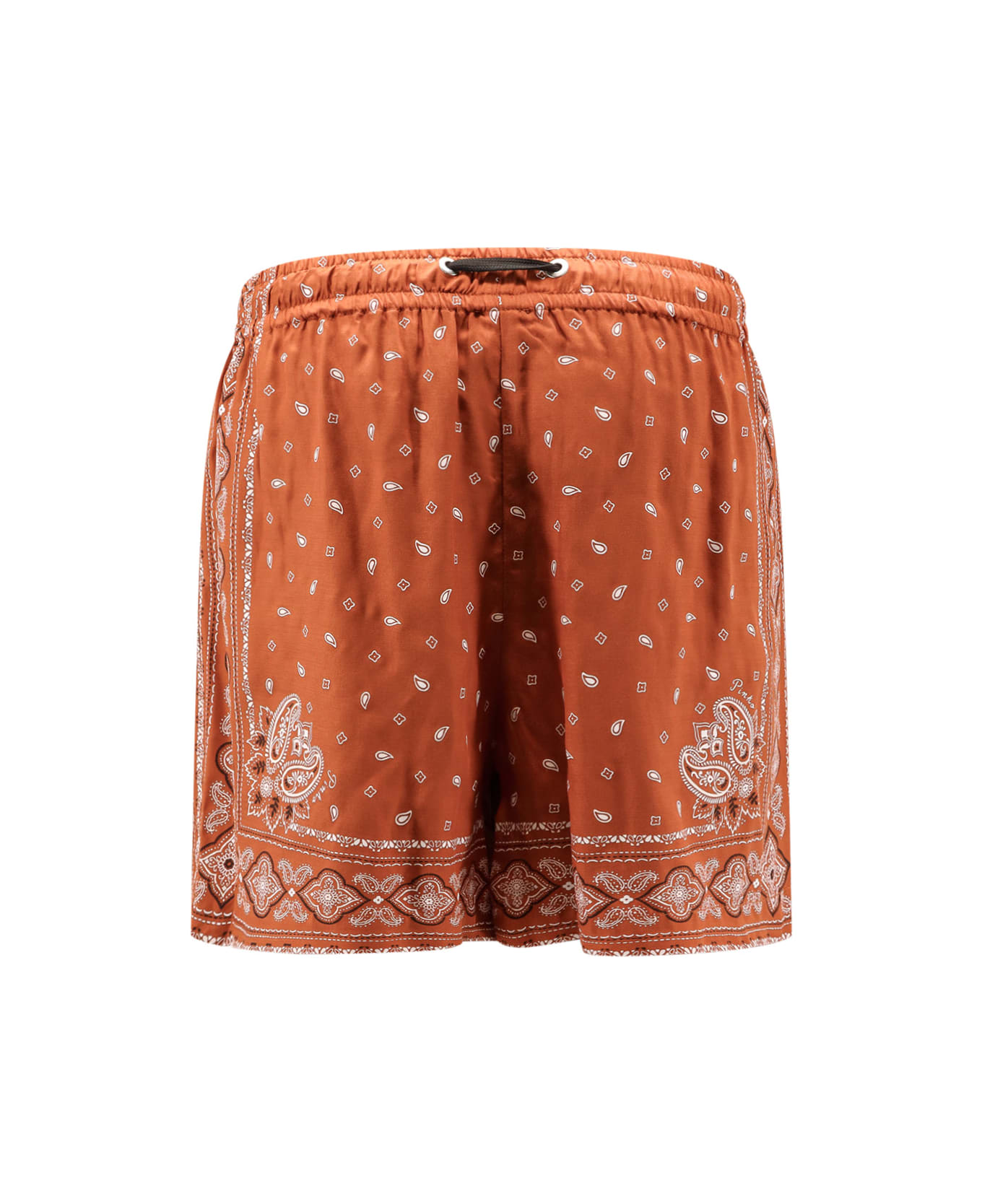 Pinko Viscose Shorts With Bandana Print - Brown