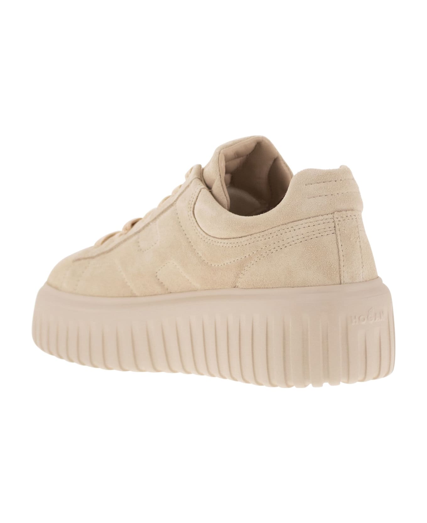 Hogan Suede H-stripes Trainers - Powder