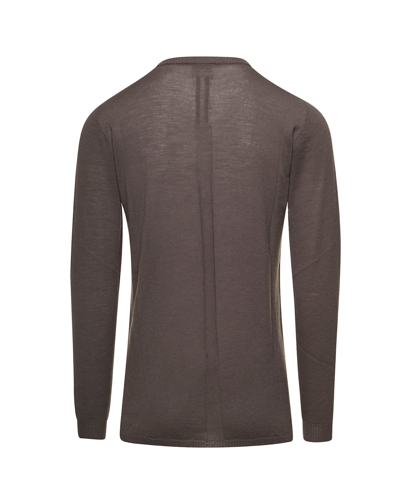 Rick Owens Beige Biker T-shirt With Long Sleeves In Wool Man - Beige