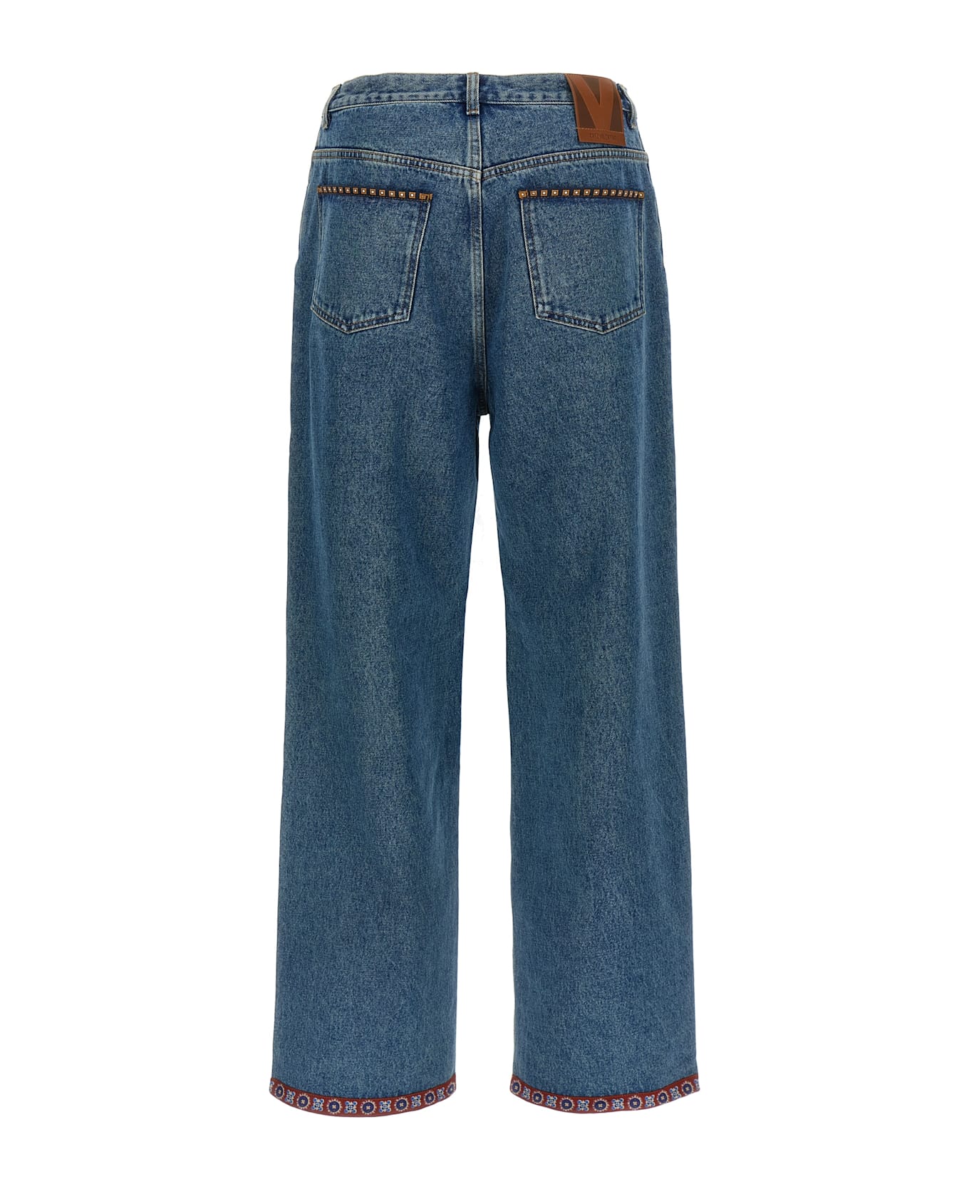 Valentino Garavani Floral Insert Jeans - Blue