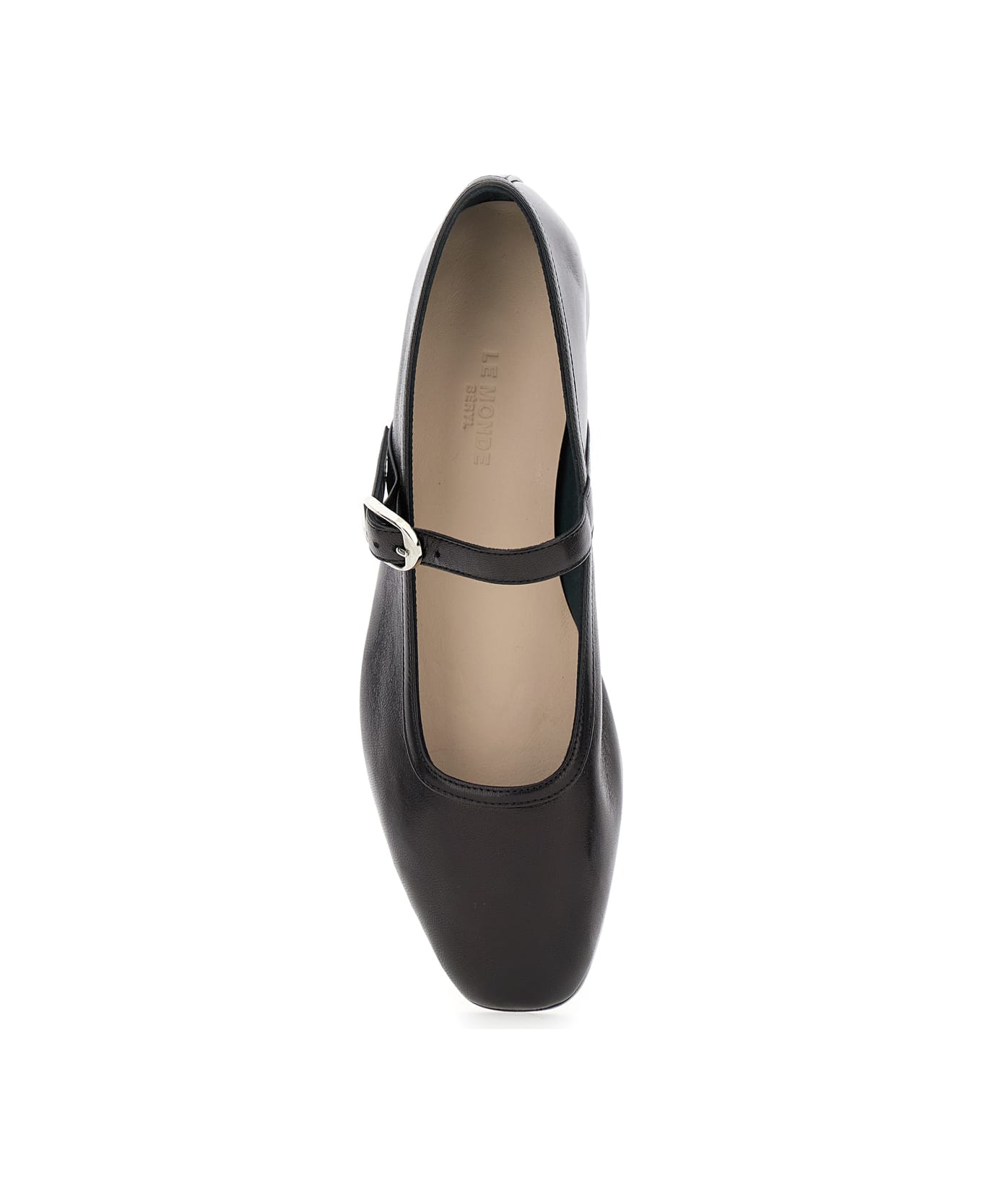 Le Monde Beryl Black Mary Jane Ballet Shoes With Strap And Buckle In Leather Woman - Black