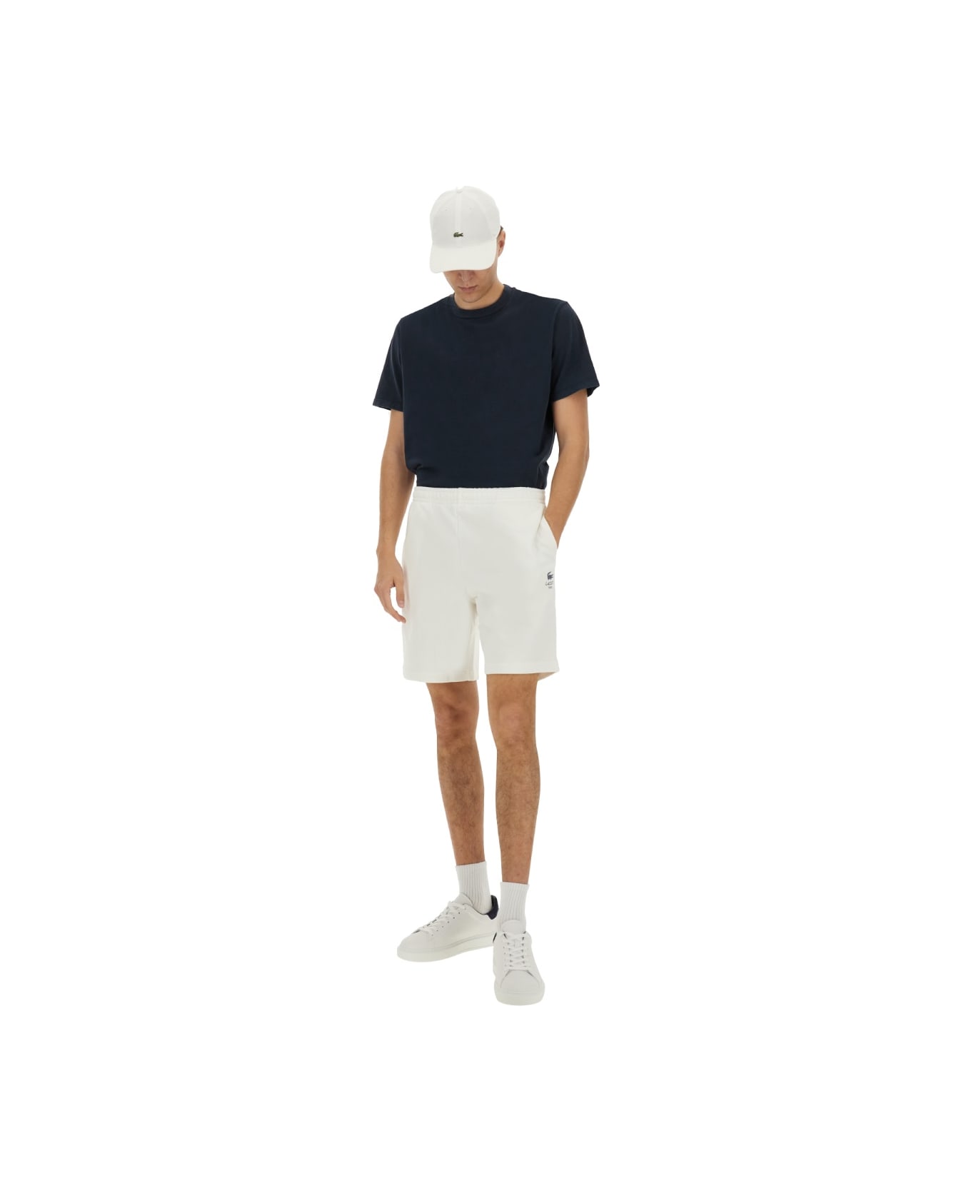 Lacoste Cotton Fleece Shorts - WHITE