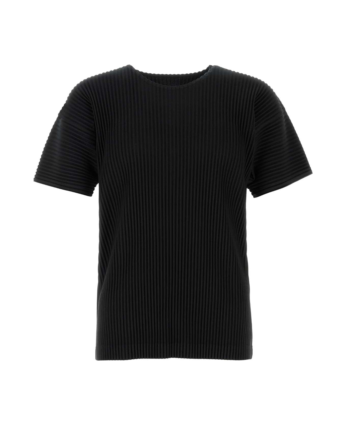 Homme Plissé Issey Miyake Black Polyester T-shirt - Black