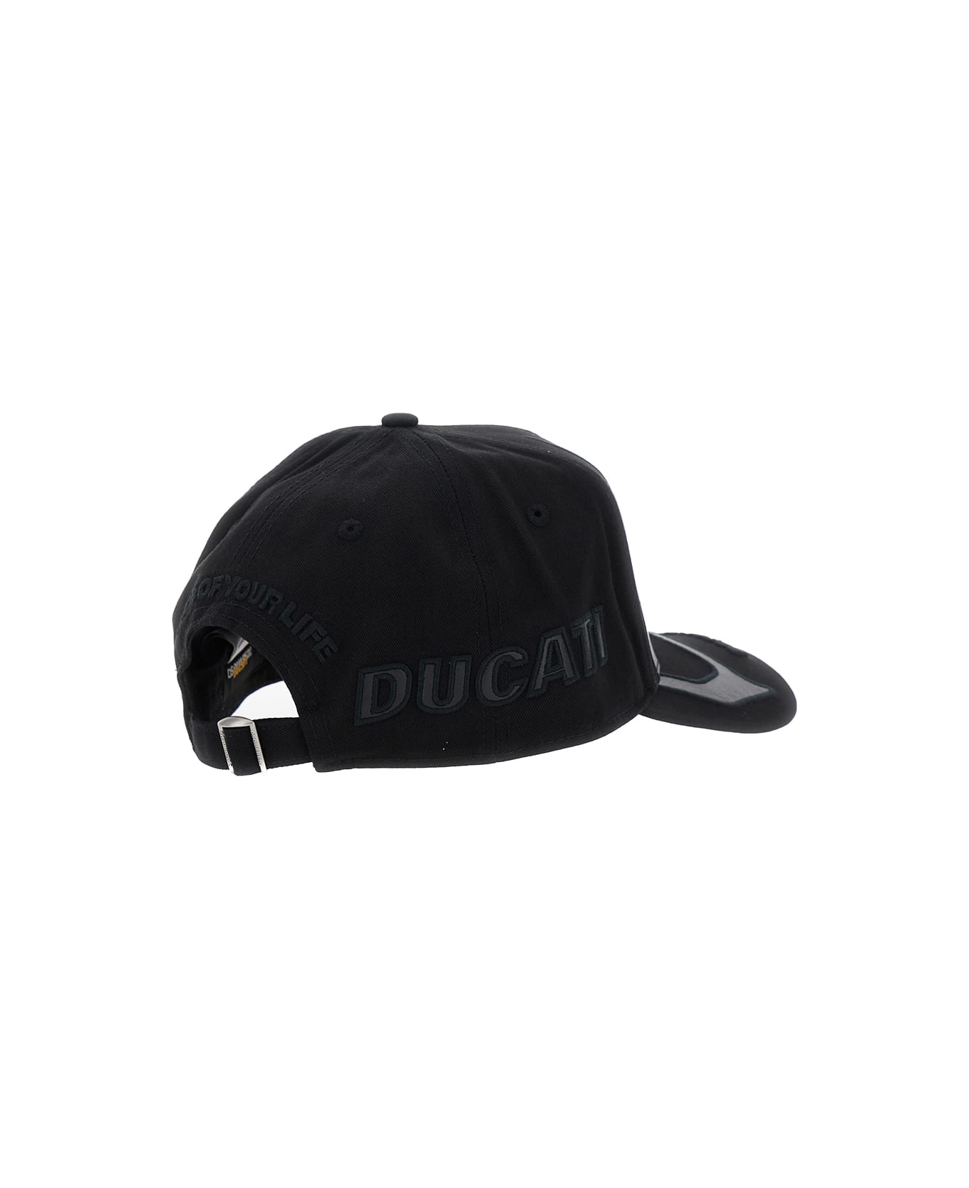 Dsquared2 
ducati X D2
 Black Baseball Hat With Logo Embroidery On The Front And Maxi Logo Lettering On The Side In Cotton Man - Black