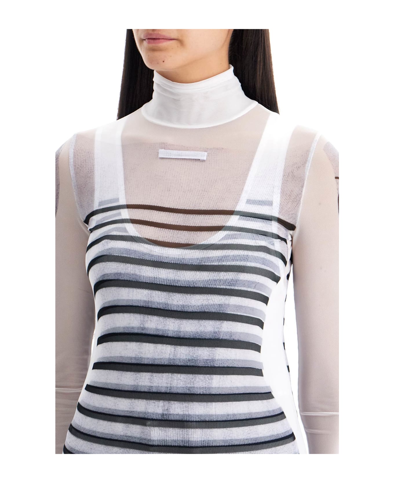 Jean Paul Gaultier Layered Top With Mariniã¨re - WHITE/NAVY/BLACK (White)