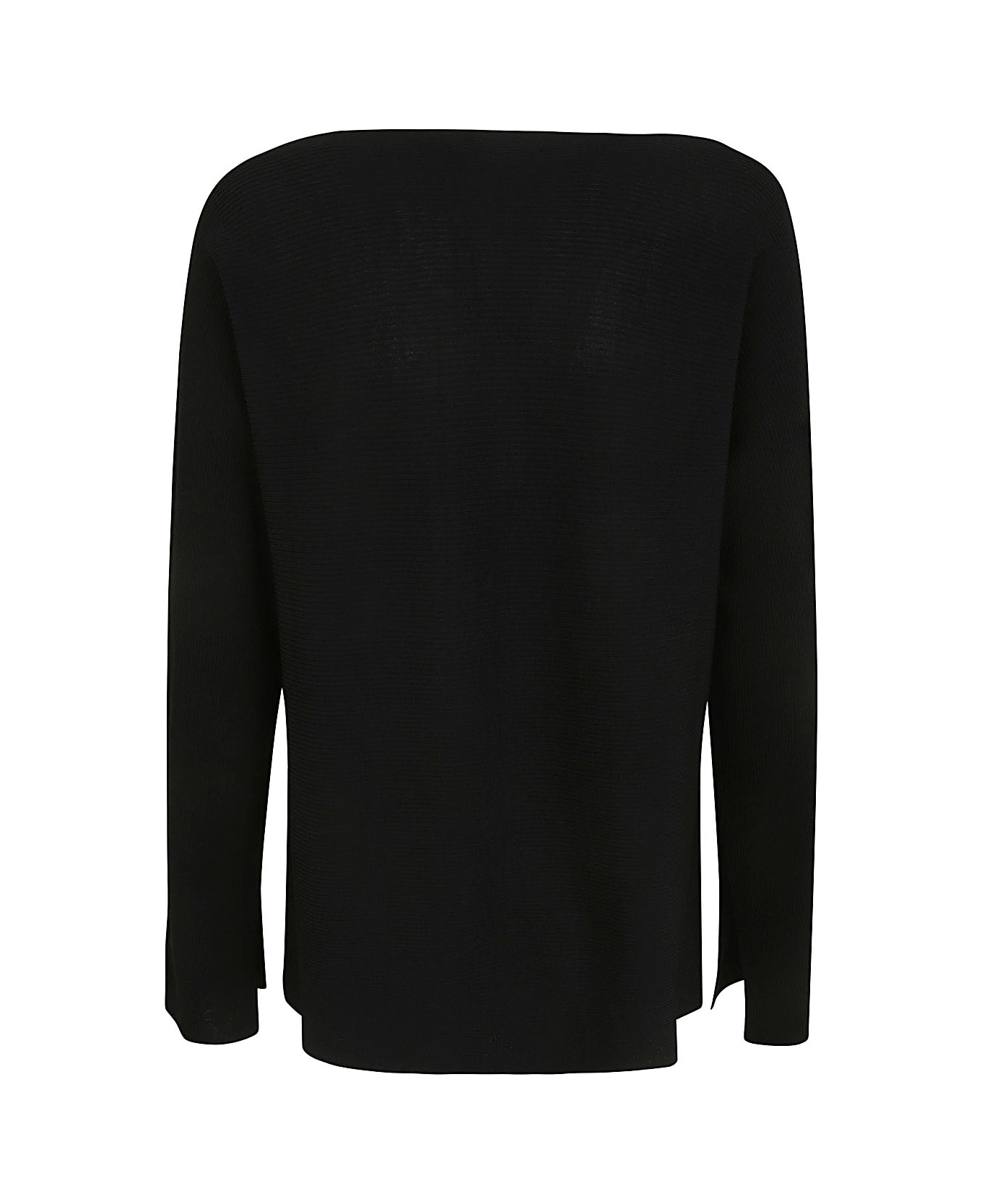 Liviana Conti Long Sleeves Asymmetric Sweater - Black