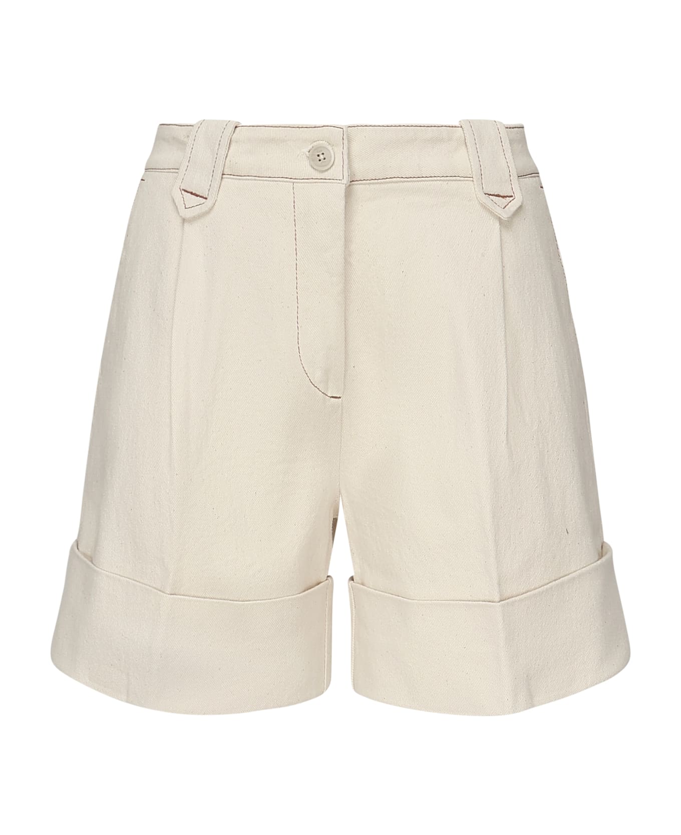 Fay Cotton Shorts With Cuff - SAND