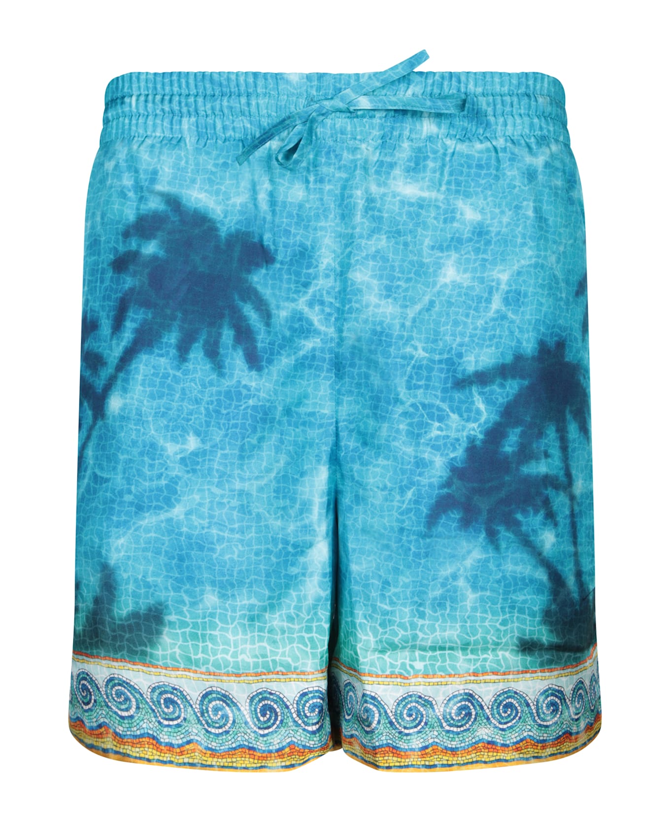 Casablanca Blue Silk Bermuda Shorts - Blue
