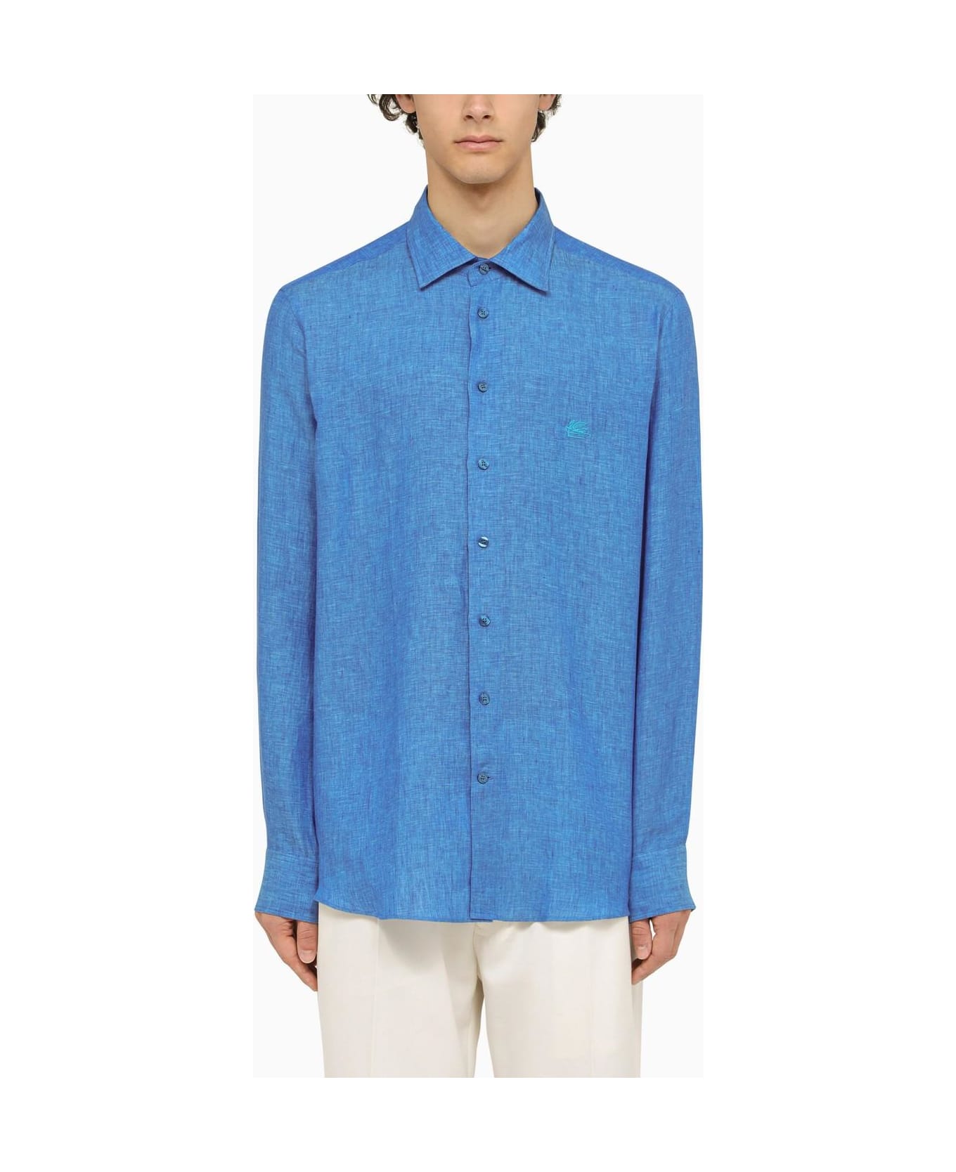 Etro Light Blue Linen Shirt - Blue