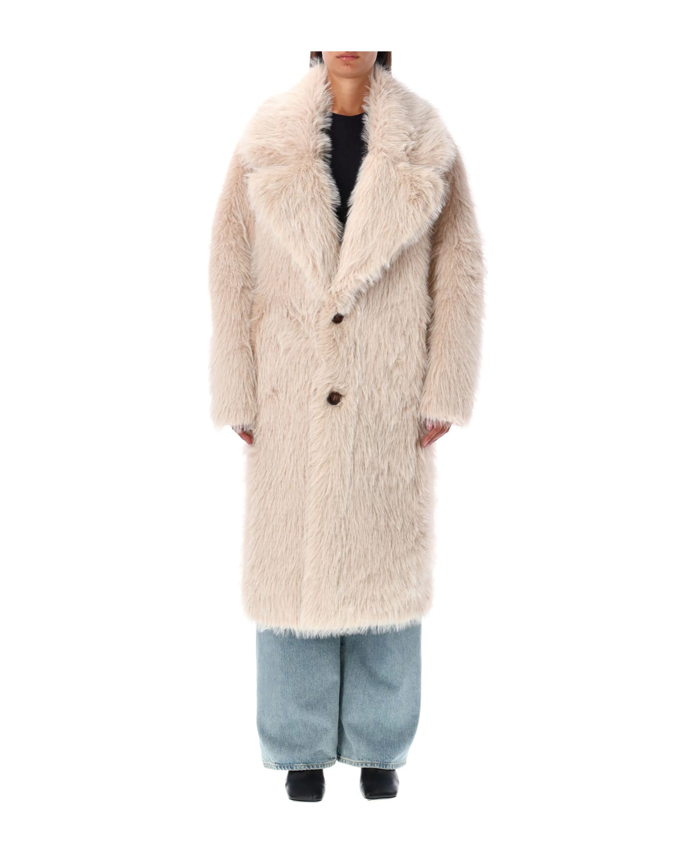 urbancode Eco-fur Coat - BEIGE