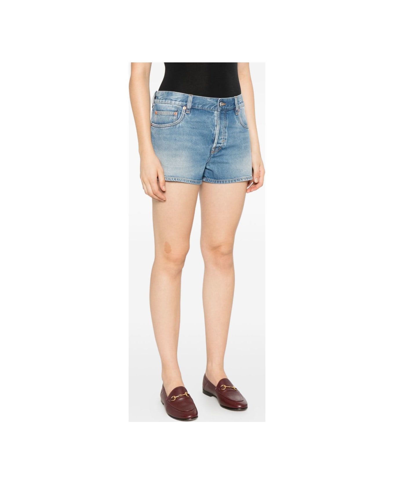 Gucci Denim Cotton Shorts - Clear Blue