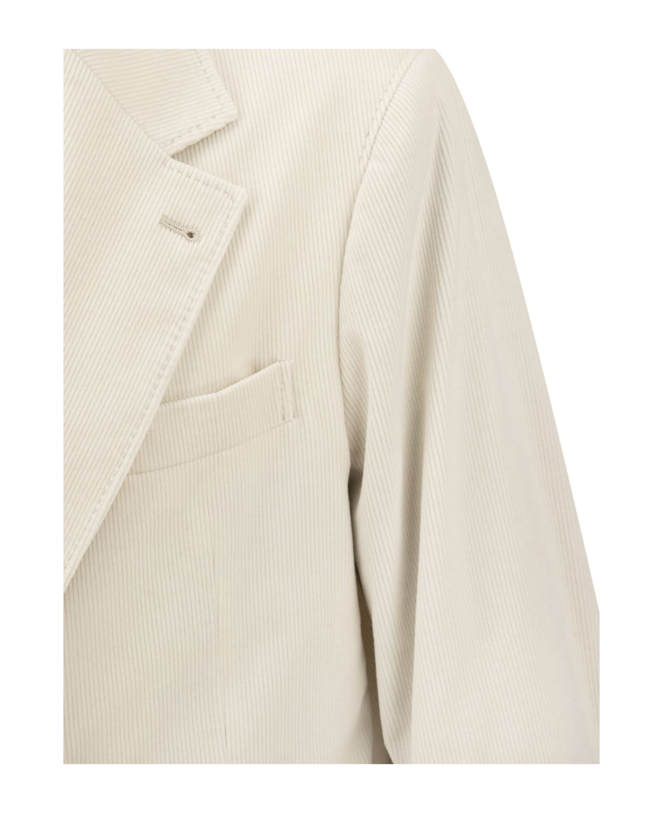 Brunello Cucinelli Wool And Cashmere Tweed Suit - Milk