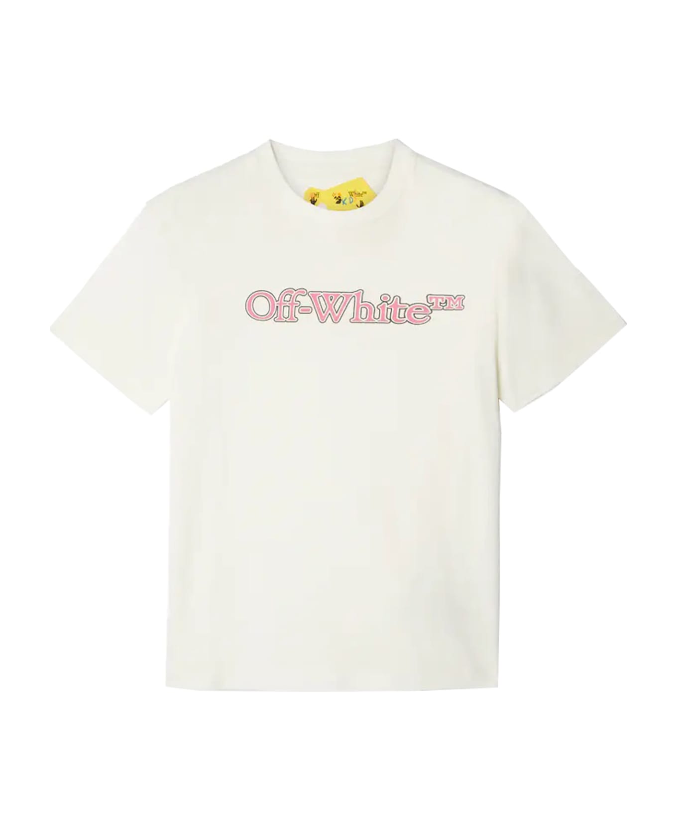 Off-White T-shirt With Big Bookish Logo - White