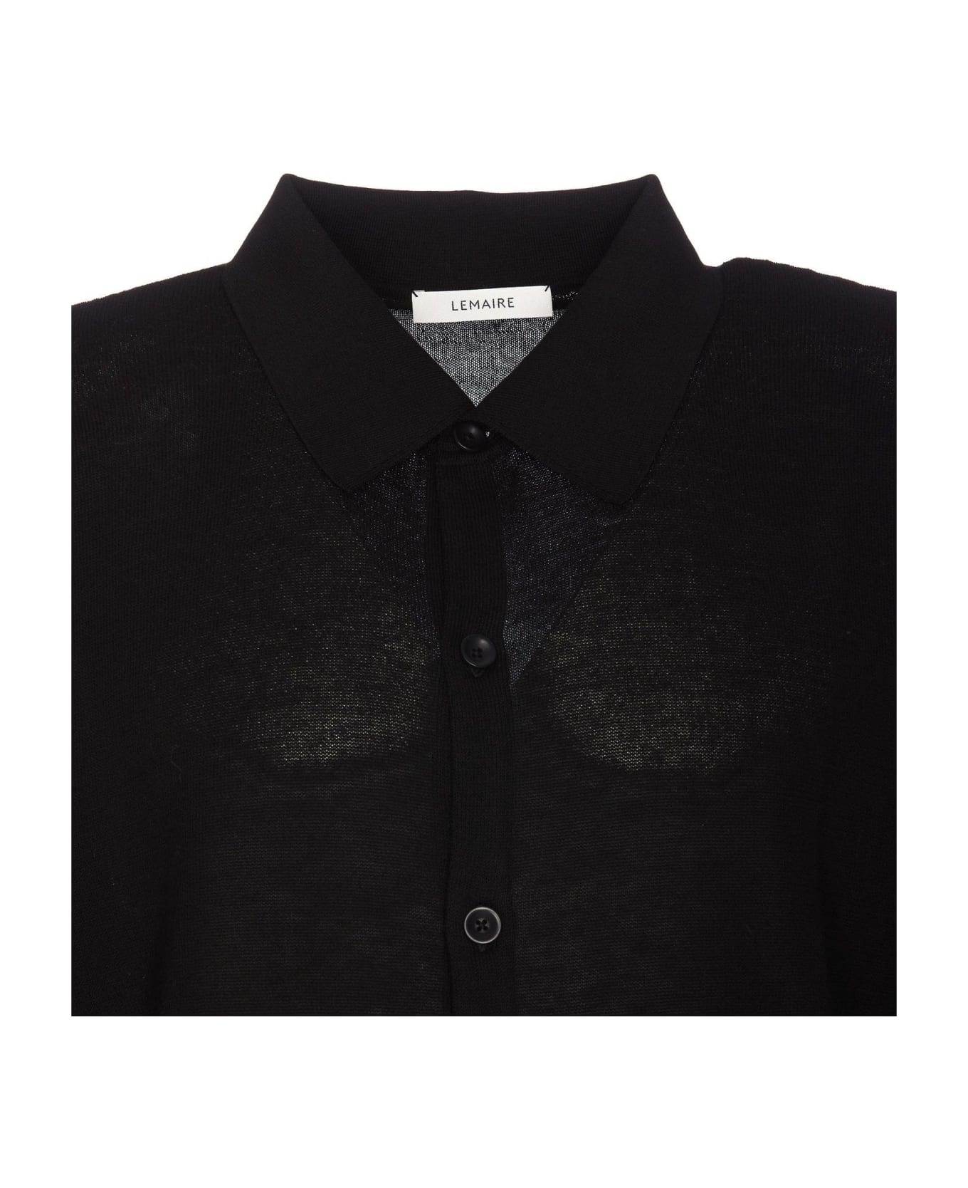 Lemaire Short-sleeved Knitted Shirt - Nero