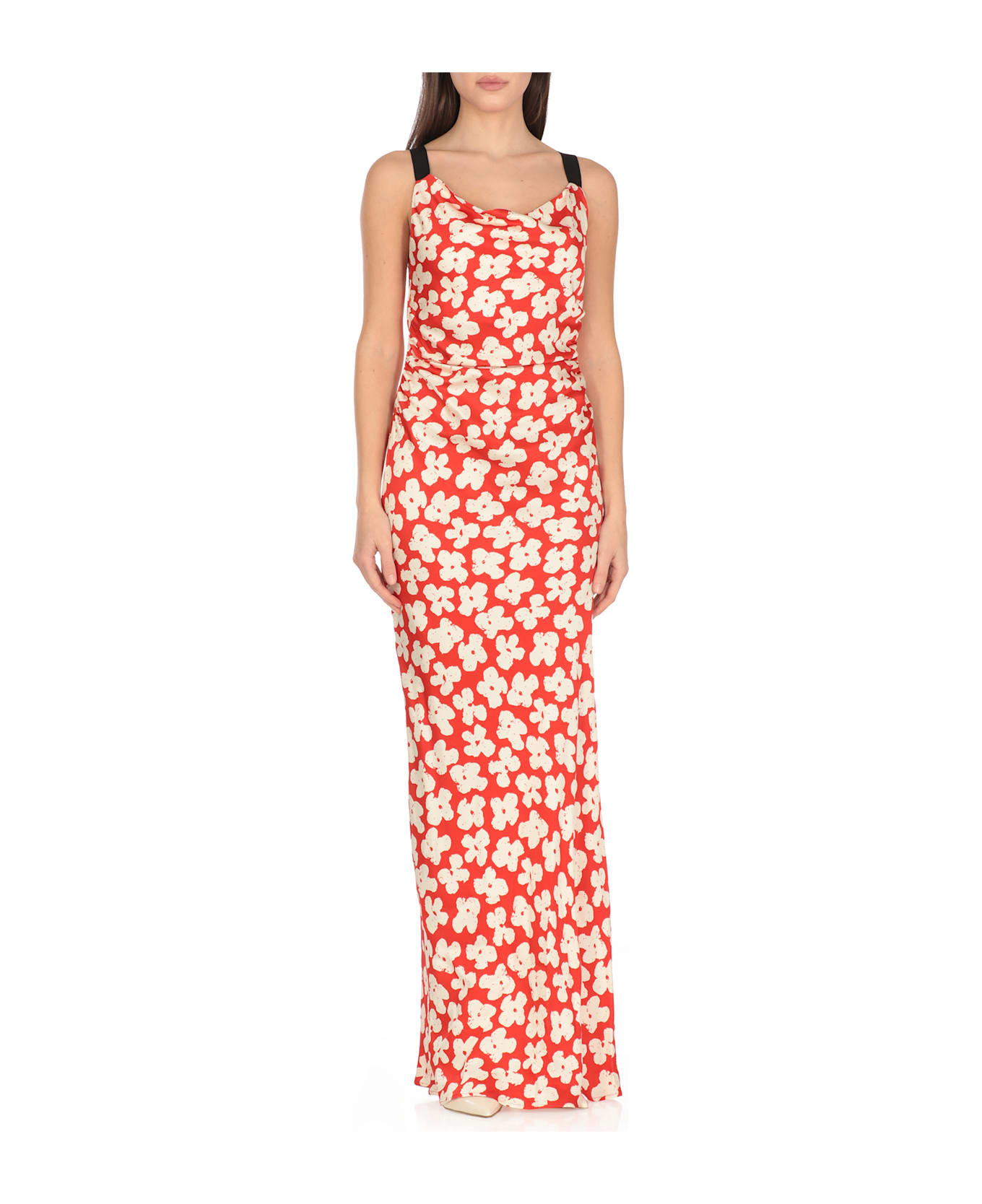 MSGM Dress With Floral Pattern - Red
