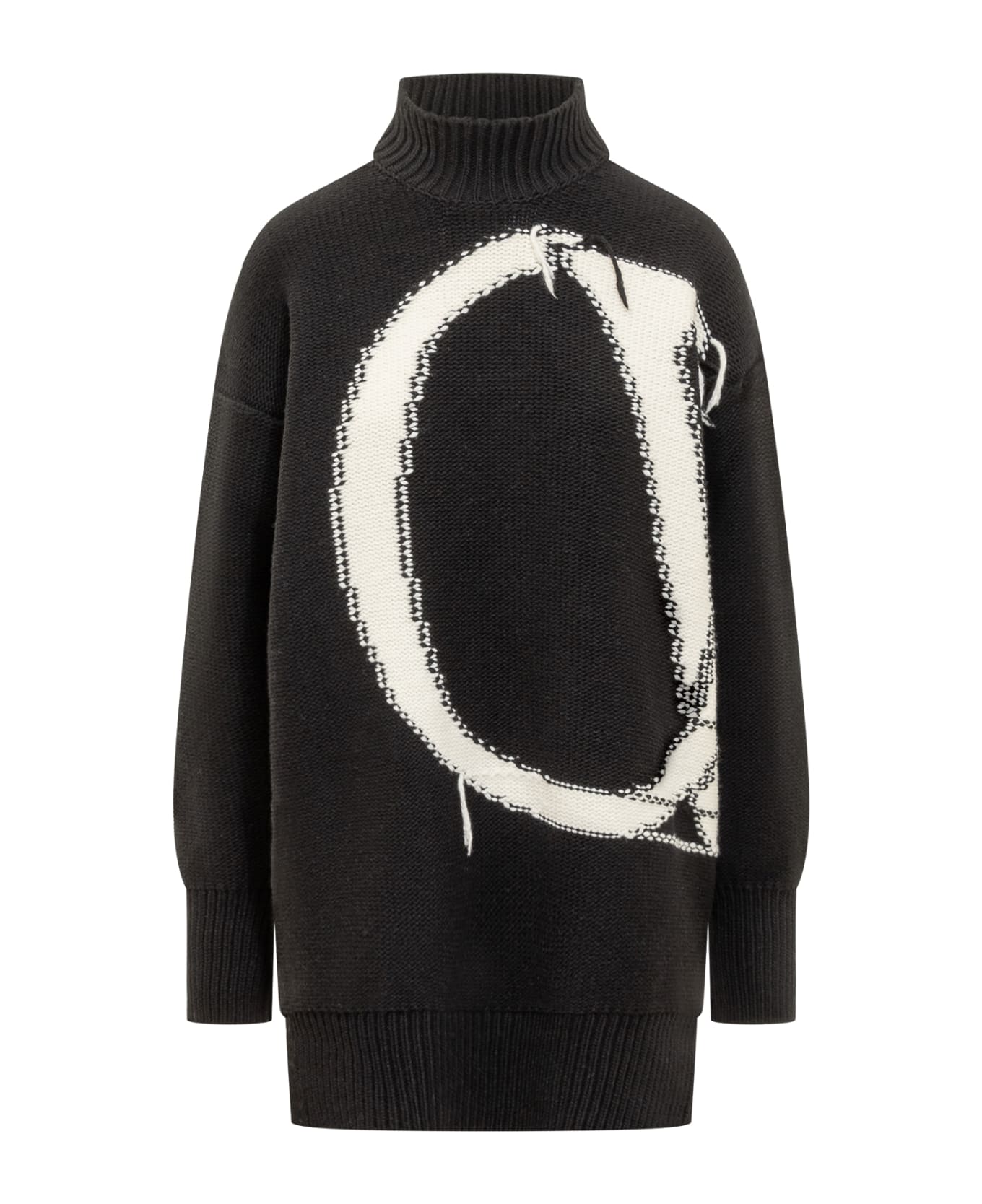 Off-White Turtleneck Sweater - BLACK WHITE ニットウェア