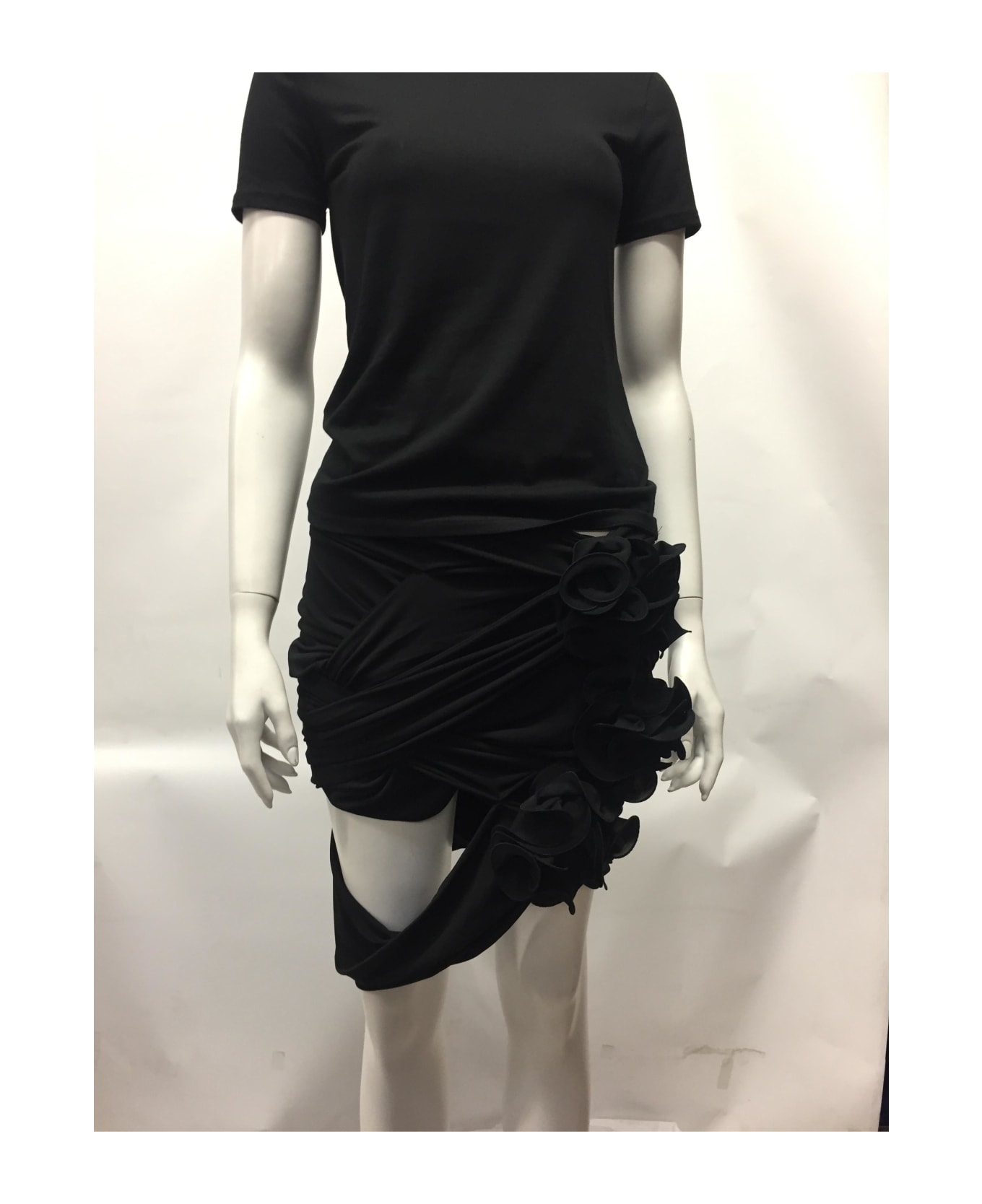 Magda Butrym Flower Embellished Mini Skirt - black