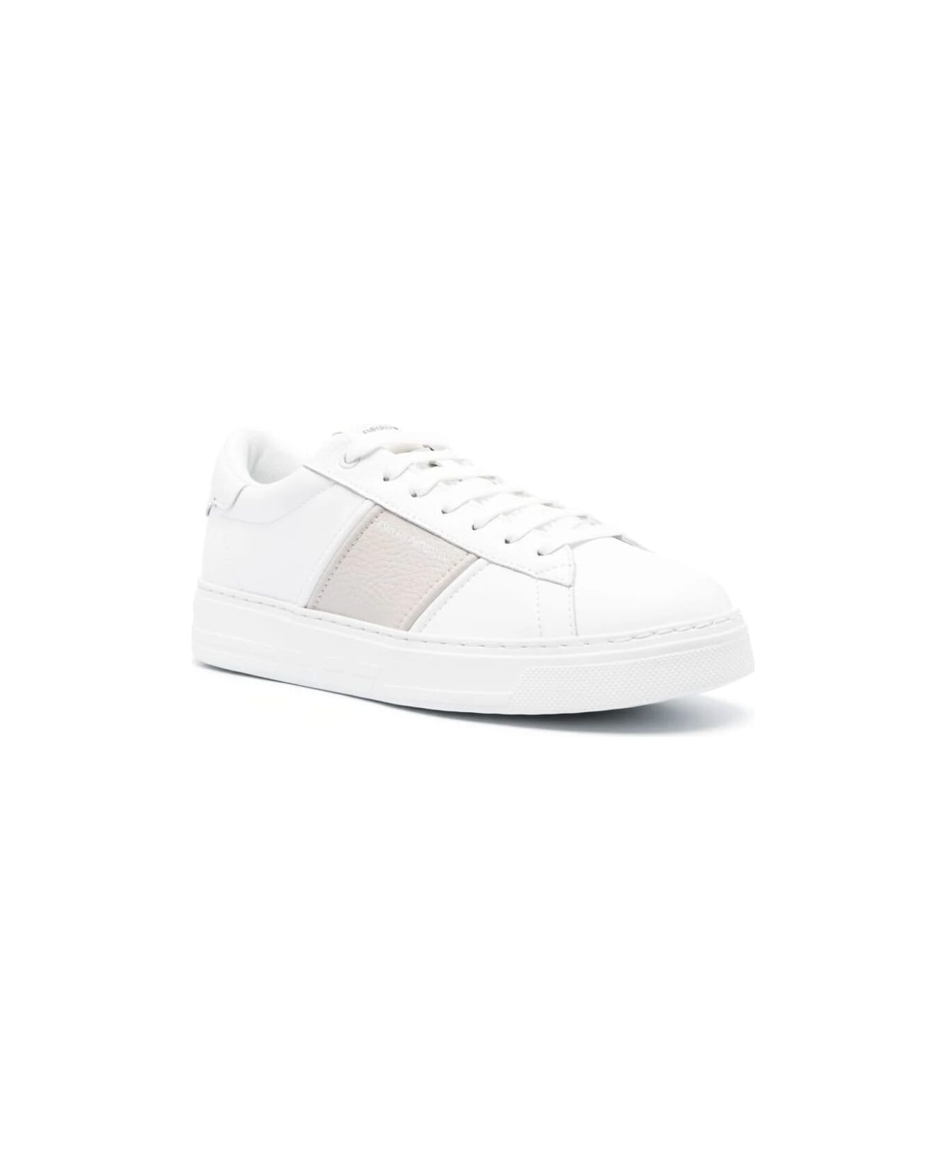 Emporio Armani Sneaker Mesh - Opt White Silver スニーカー