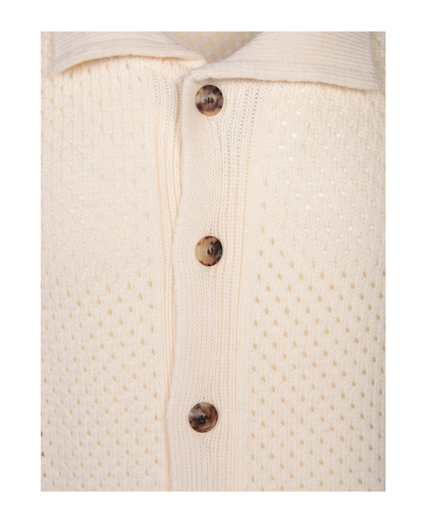 Lardini Perforated Cardigan - White