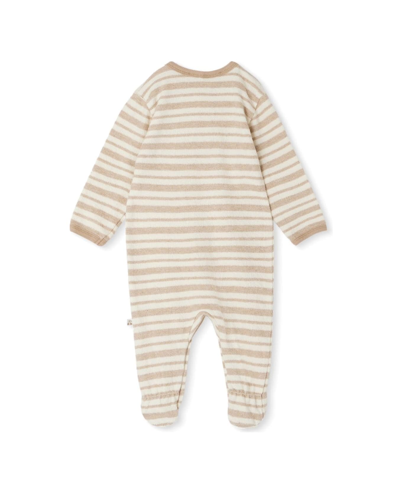 Bonpoint Golfo Striped Terry Pajamas - Brown