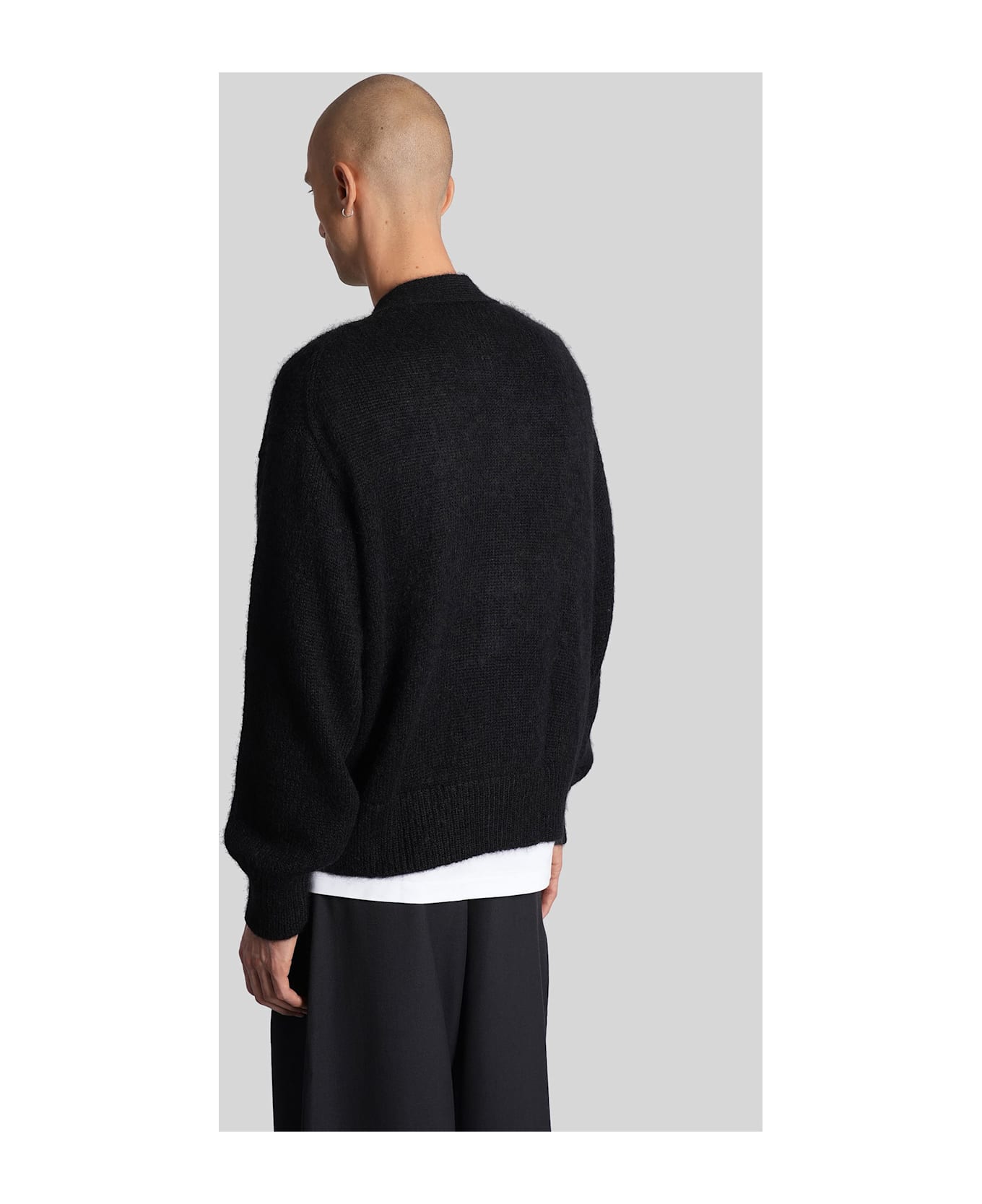 Studio Nicholson Trey Sn-1498 Cardigan In Black Polyamide - black