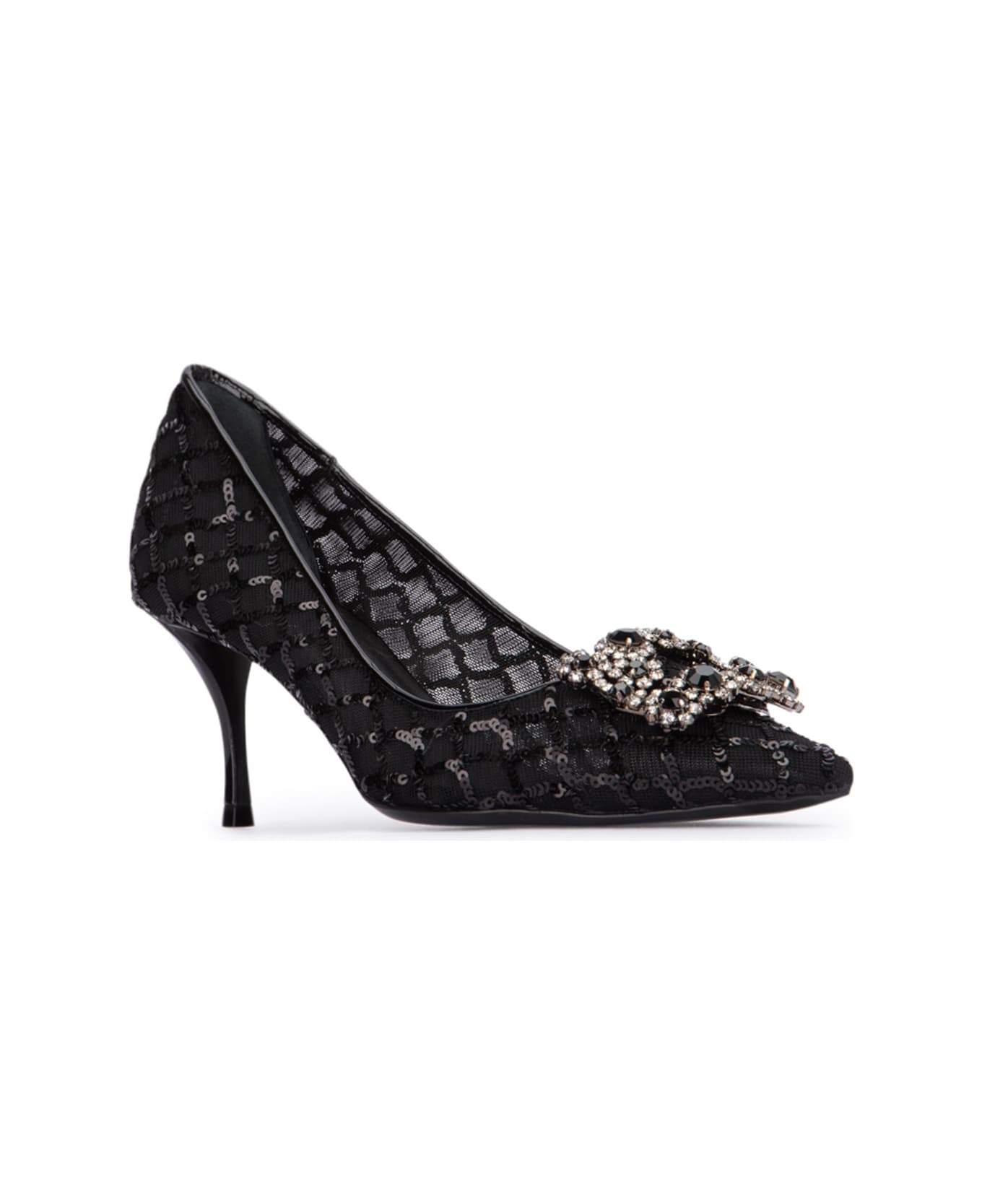 Roger Vivier Flower Strass Buc Net Dec 65 - NERO