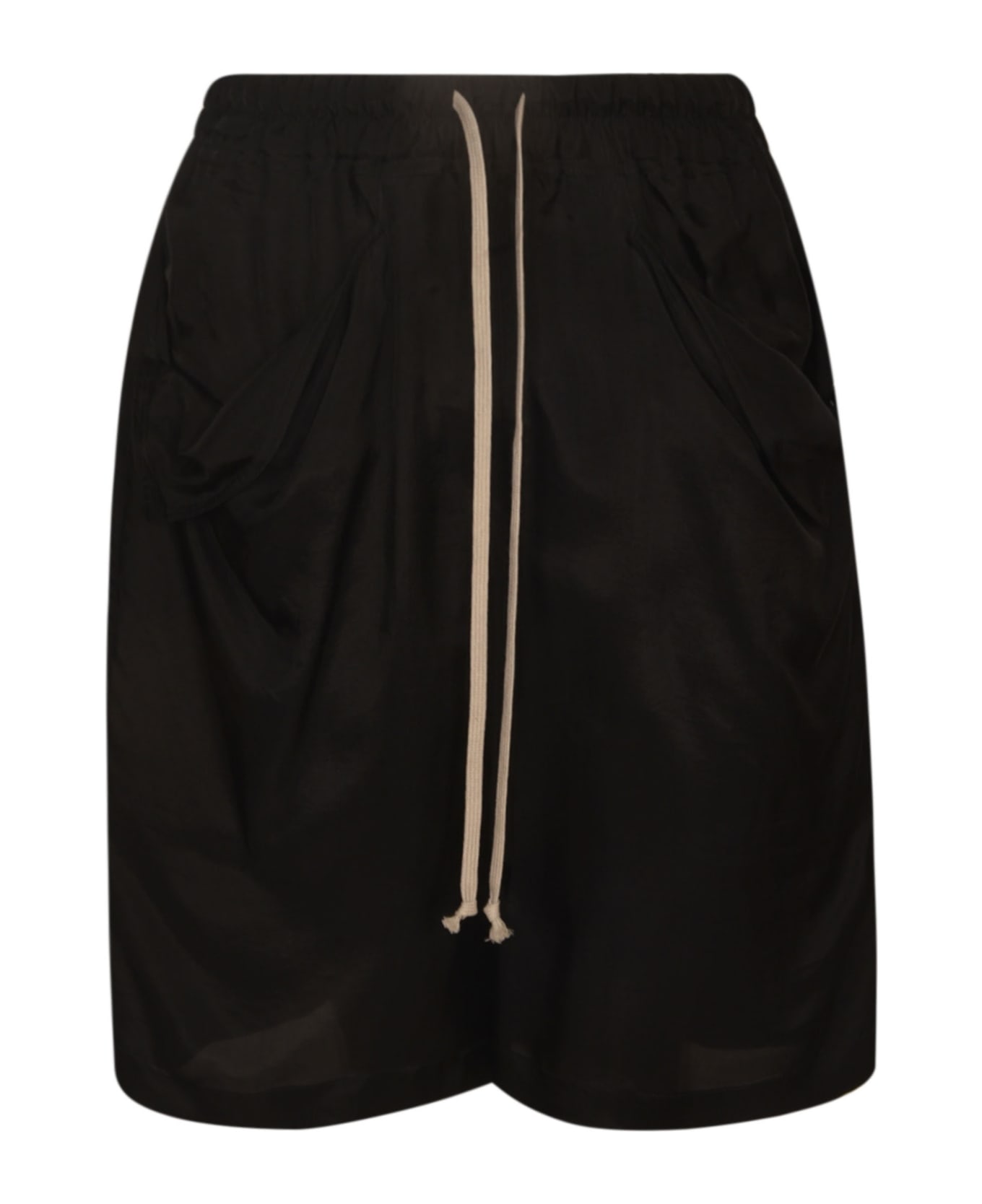 Rick Owens Drawstring Waist Flare Shorts - Black ショートパンツ