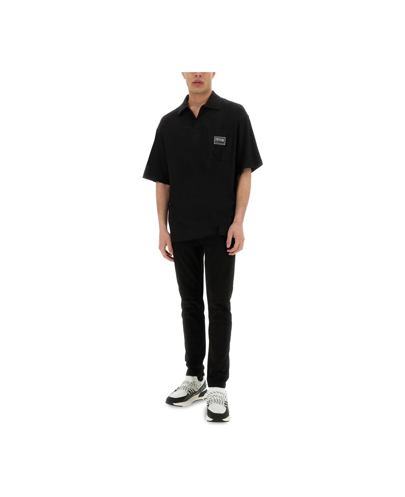 Versace Jeans Couture Polo With Pocket - BLACK