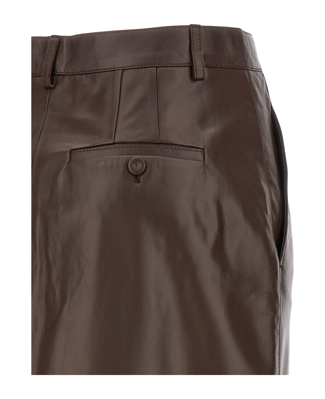Lanvin Leather Skirt - Brown スカート