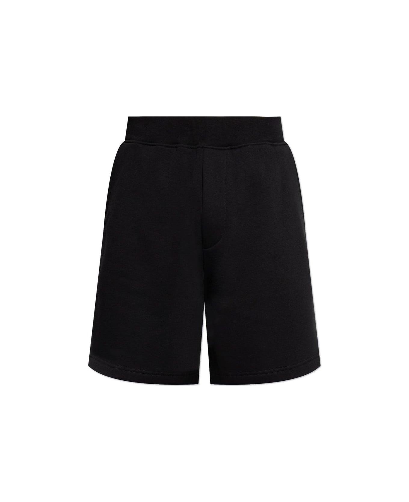 Dsquared2 Logo-rubberised Elasticated Waistband Shorts - Black