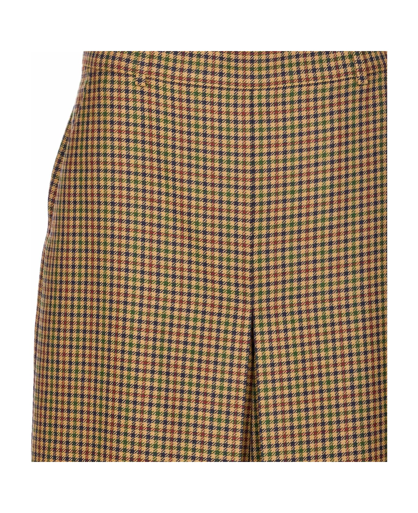 Saint Laurent Prince Of Galles Check Pants - Beige