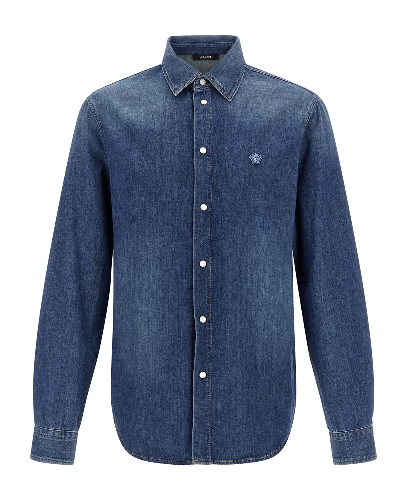 Versace 
medusa
 Patch Shirt - Blue