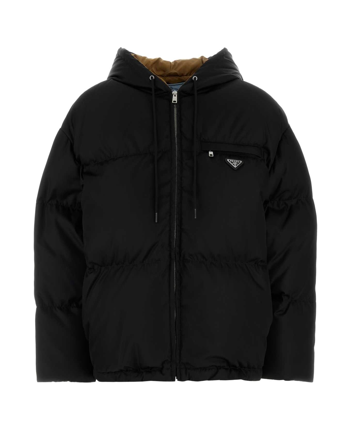 Prada Black Re-nylon Down Jacket - NERO